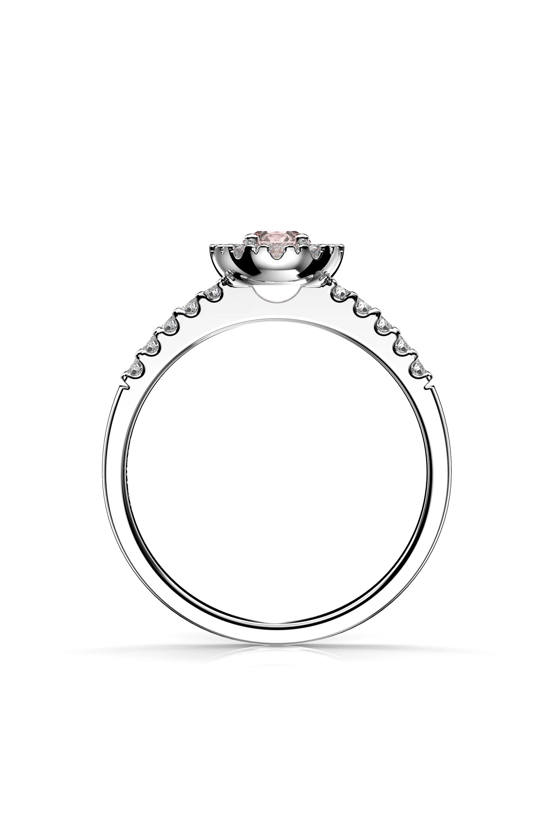 Festive Annabella Halo Sivukivillä Morganiitti + 20x0,01ct 15,5