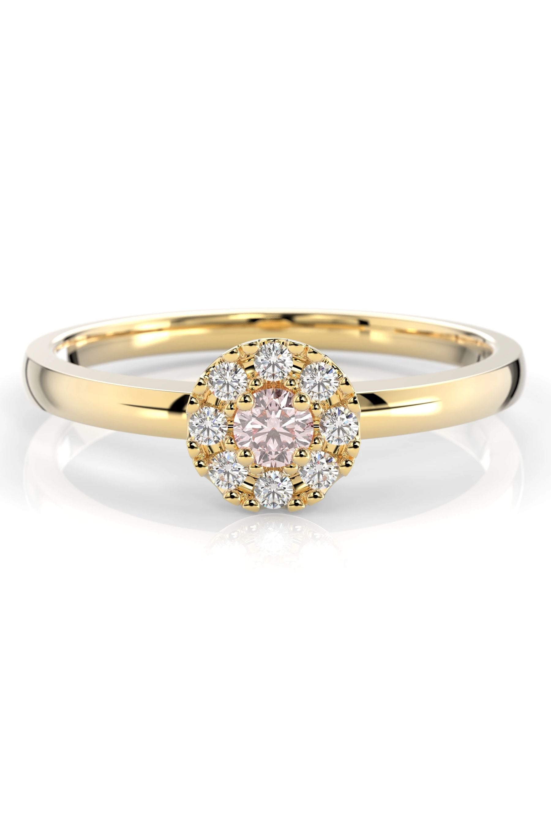 Festive Bella Halo Morganiitti + 8x0,01ct 15,5