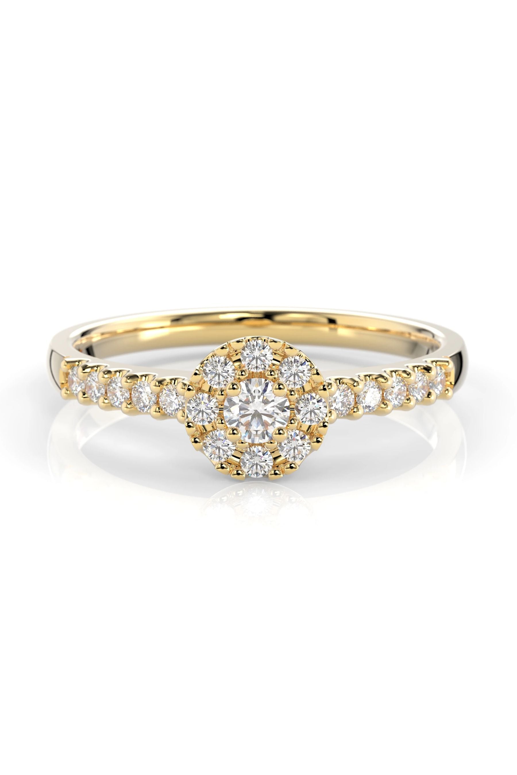 Festive Bella Halo Sivukivillä 0,07ct + 18x0,01ct 15,5