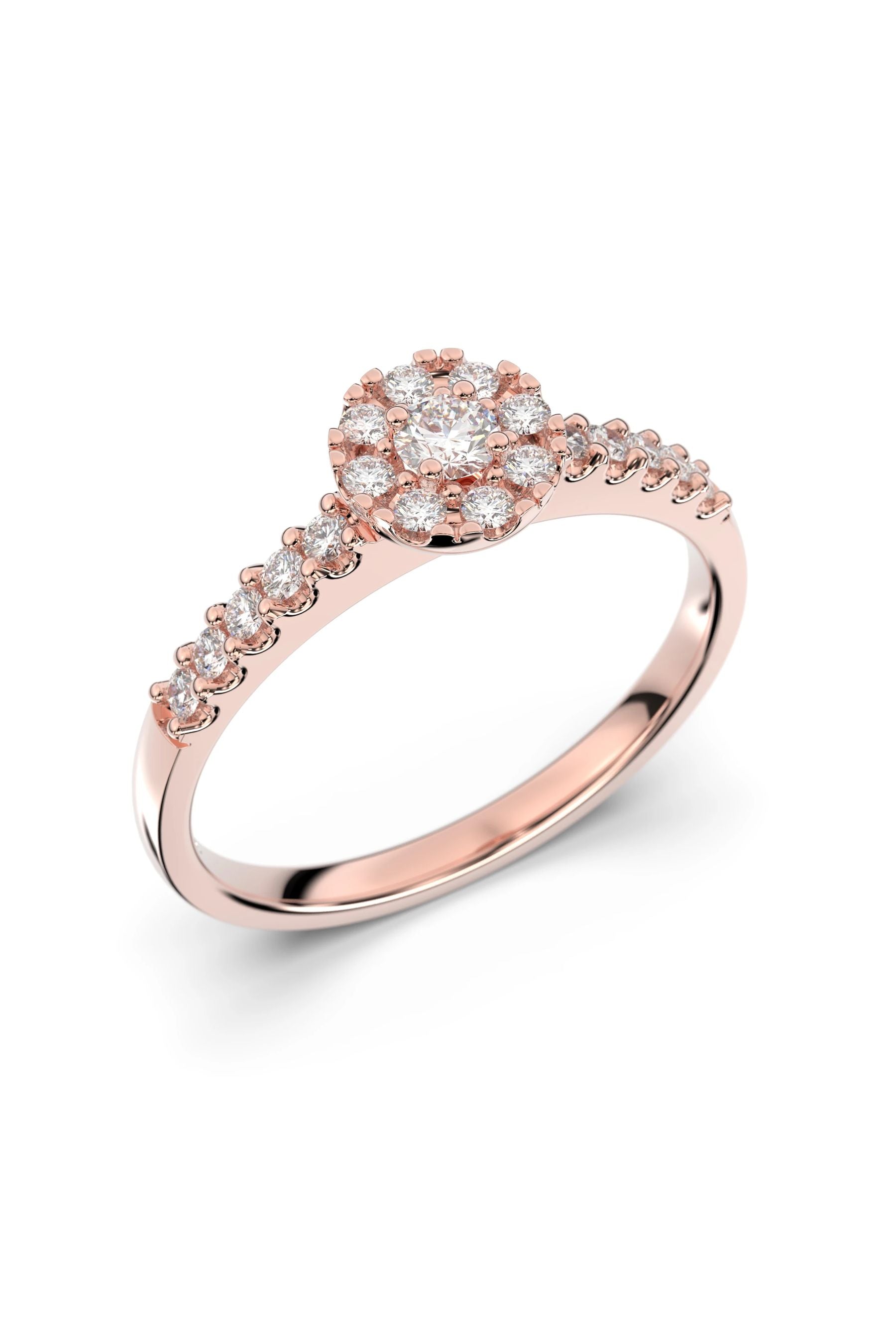 Festive Bella Halo Sivukivillä 0,07ct + 18x0,01ct 15,5