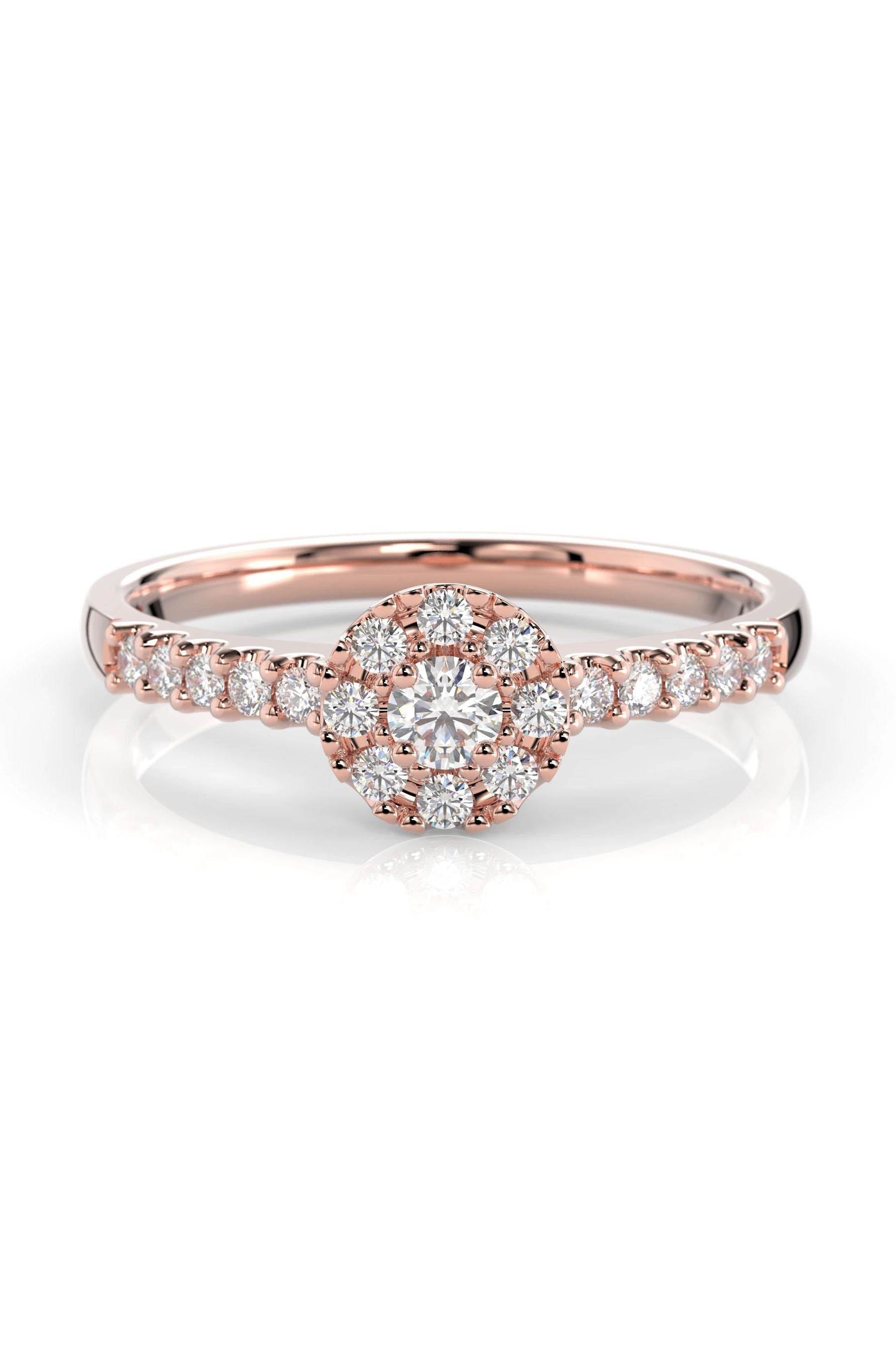 Festive Bella Halo Sivukivillä 0,07ct + 18x0,01ct 15,5