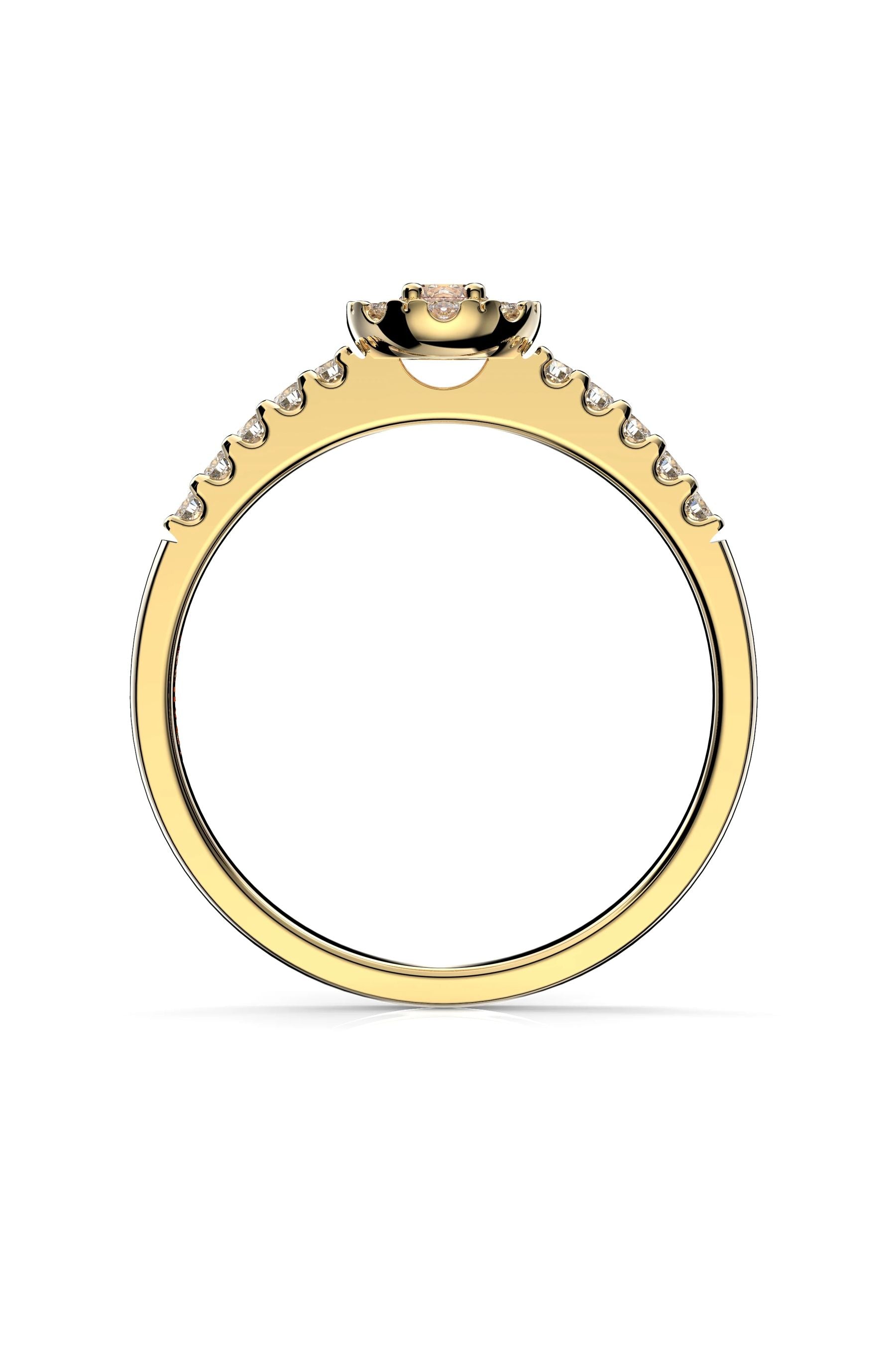 Festive Bella Halo Morganiitti + 18x0,01ct 15,5