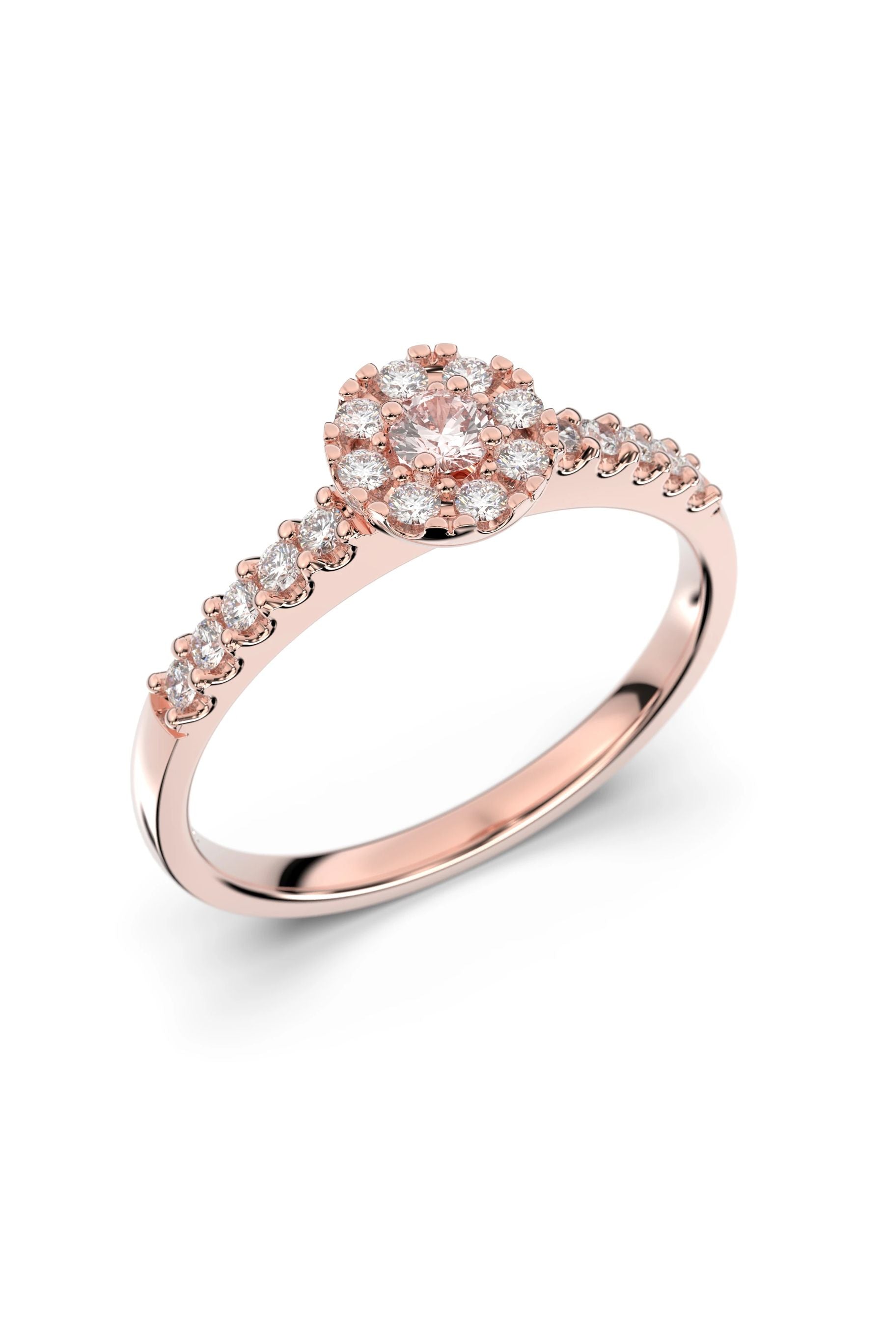 Festive Bella Halo Morganiitti + 18x0,01ct 15,5