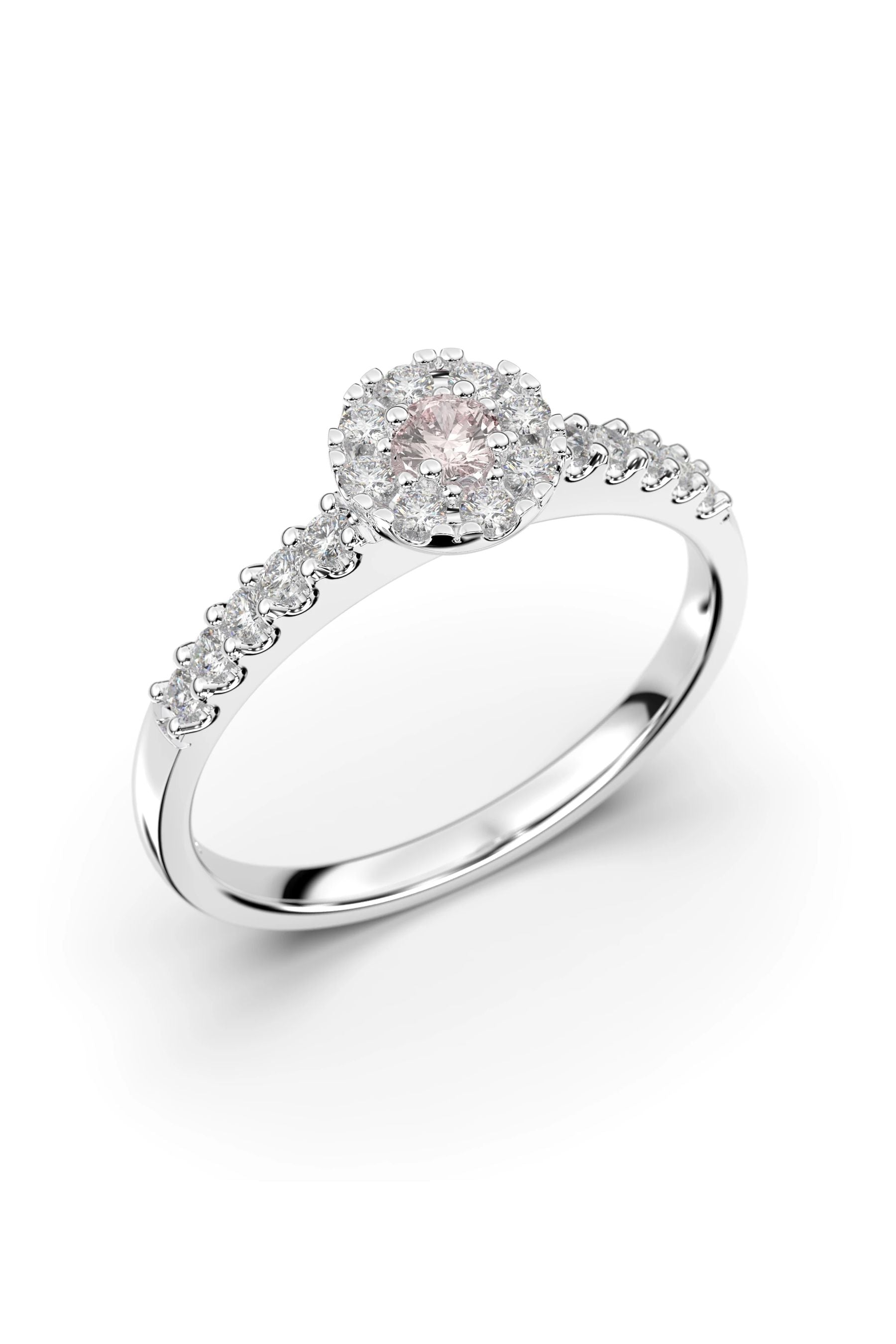 Festive Bella Halo Morganiitti + 18x0,01ct 15,5