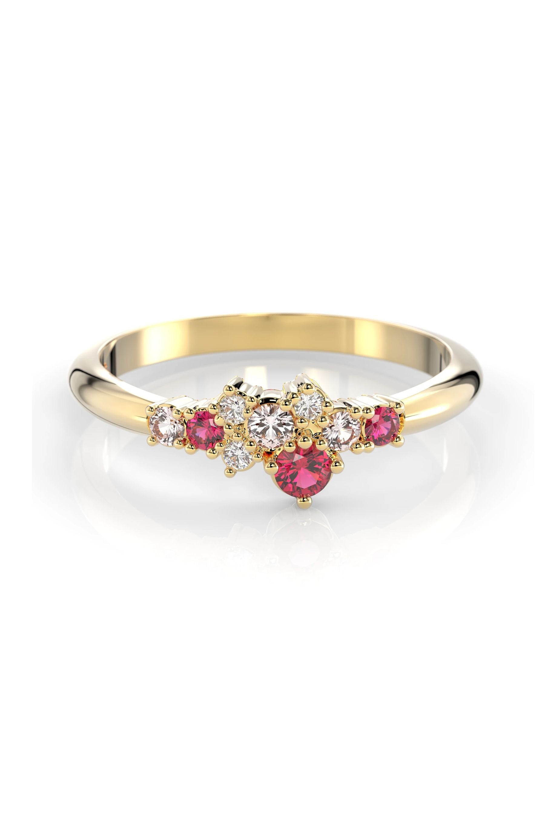 Festive Nelly Pink 3x0,01ct + Rubiini + Pinkki Safiiri + Turmaliini 15,5