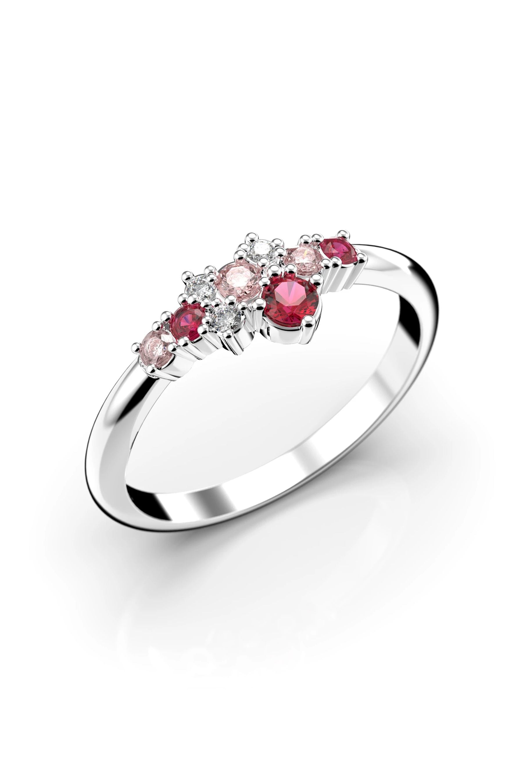 Festive Nelly Pink 3x0,01ct + Rubiini + Pinkki Safiiri + Turmaliini 15,5