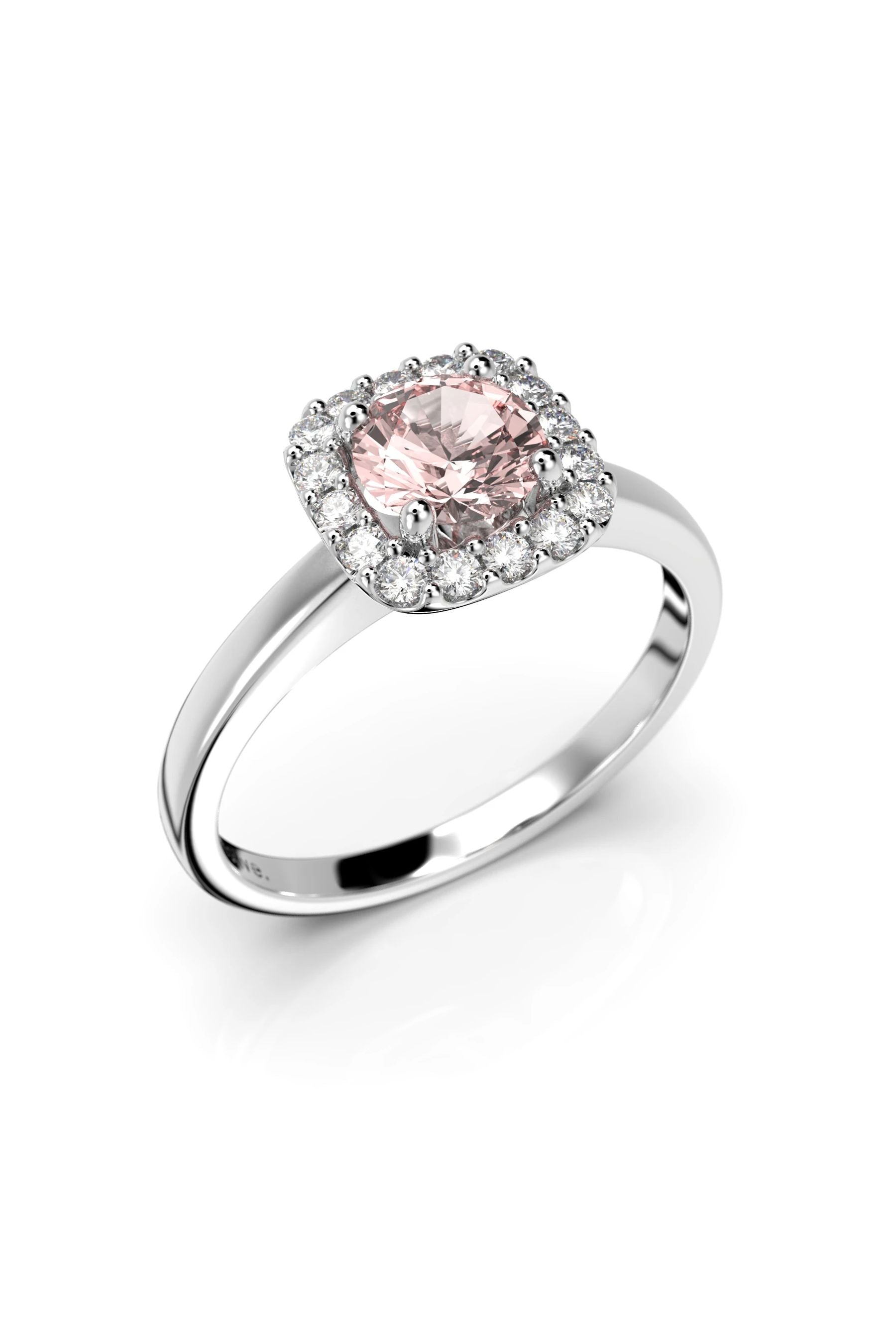 Festive Jemina Halo Morganiitti + 16x0,01ct 15,5