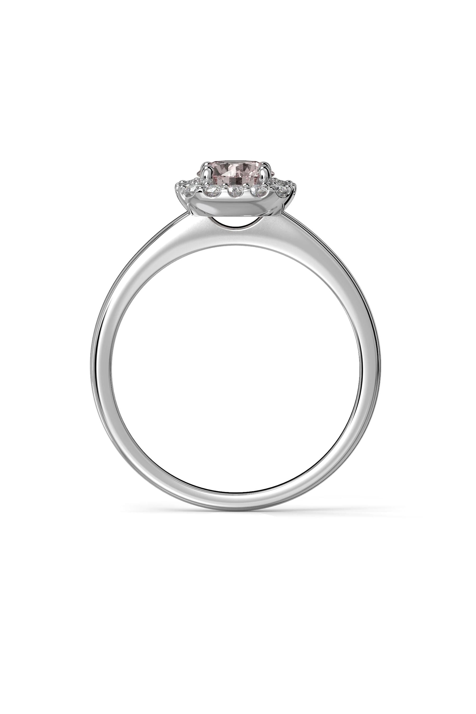 Festive Jemina Halo Morganiitti + 16x0,01ct 15,5