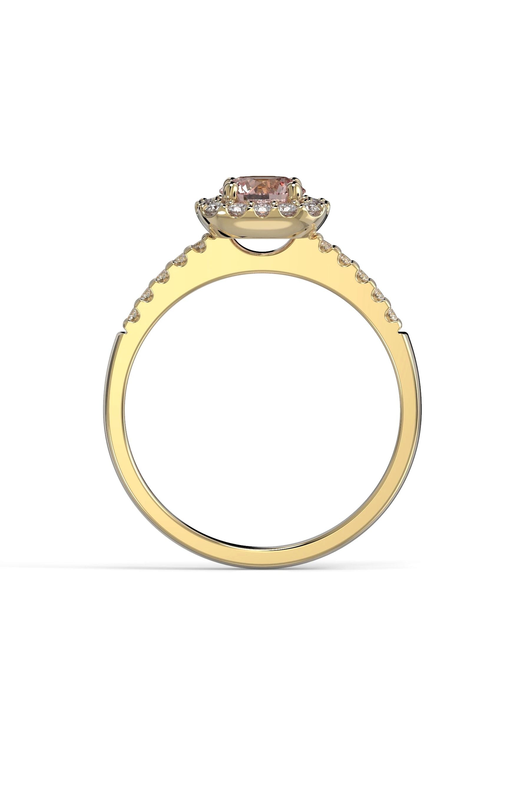 Festive Jemina Halo Sivukivillä Morganiitti + 26x0,01ct 15,5