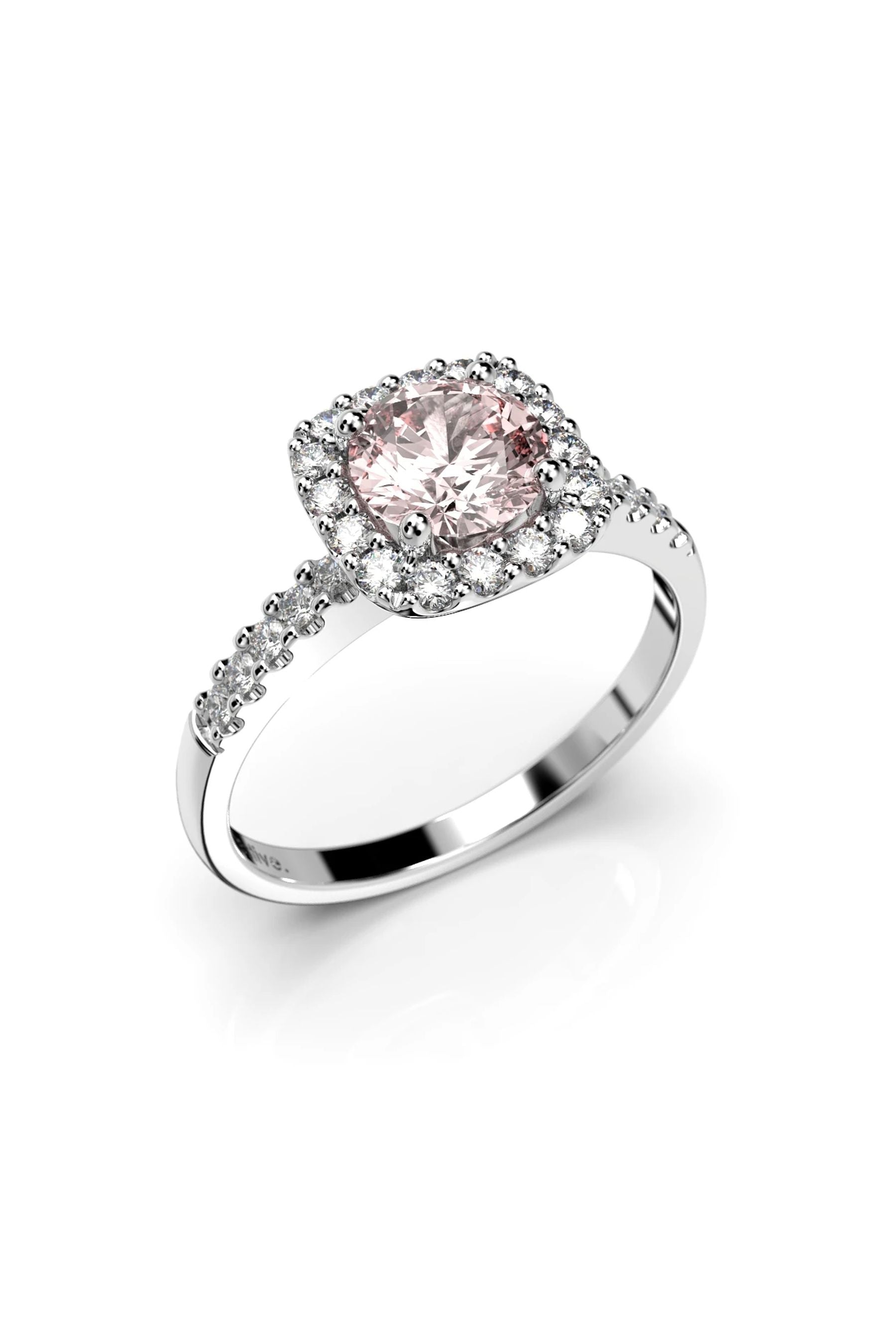 Festive Joanna Halo Sivukivillä Morganiitti + 26x0,01ct 15,5