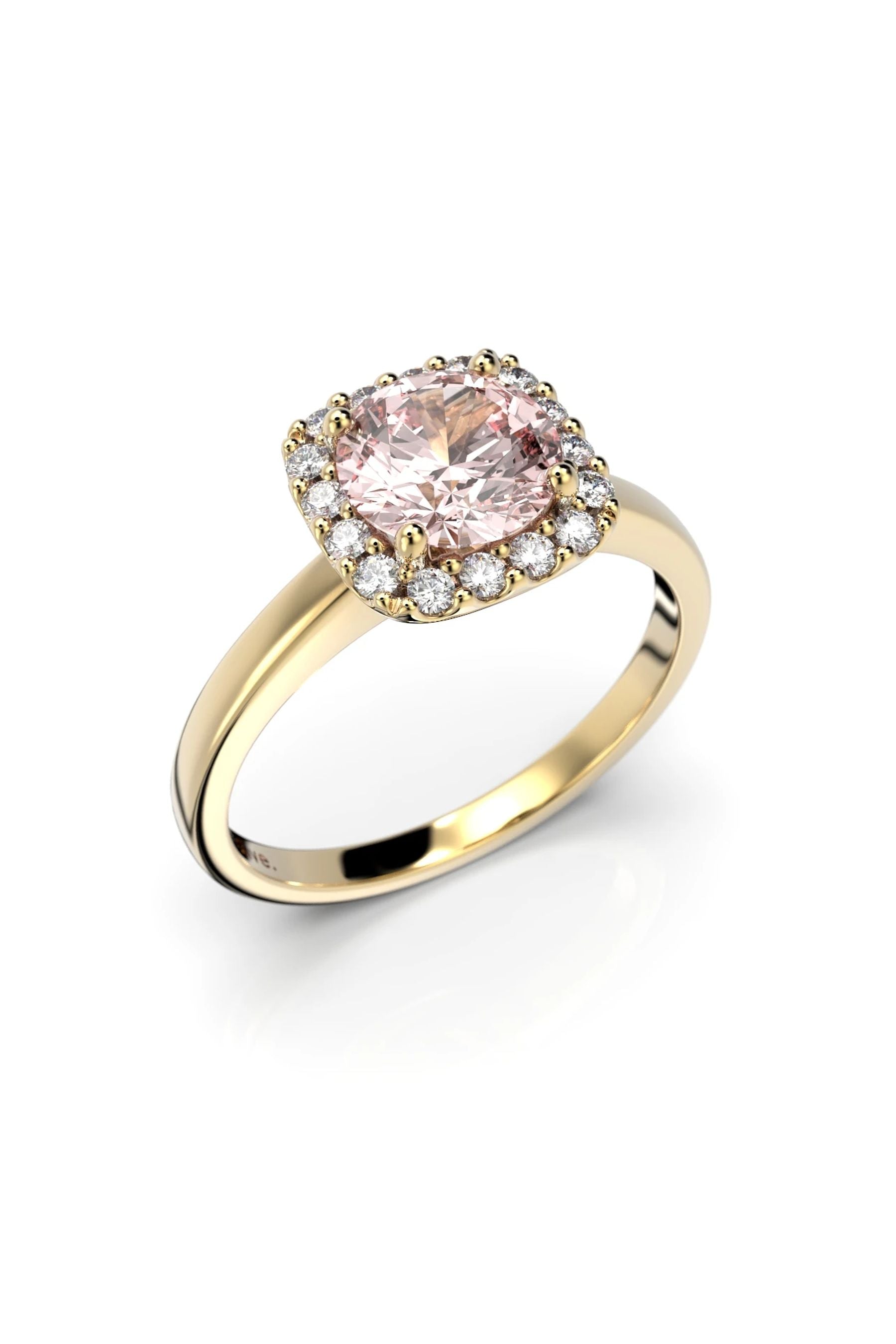 Festive Jennifer Halo Morganiitti + 16x0,01ct 15,5