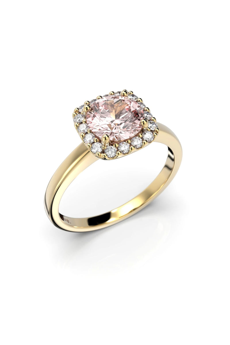 Festive Jennifer Halo Morganiitti + 16x0,01ct 638-116M-KK tuotekuva