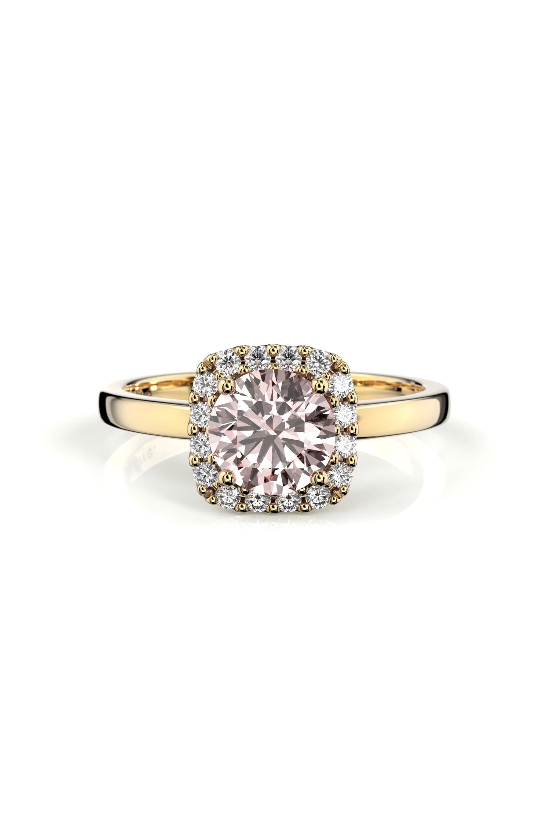 Festive Jennifer Halo Morganiitti + 16x0,01ct 15,5