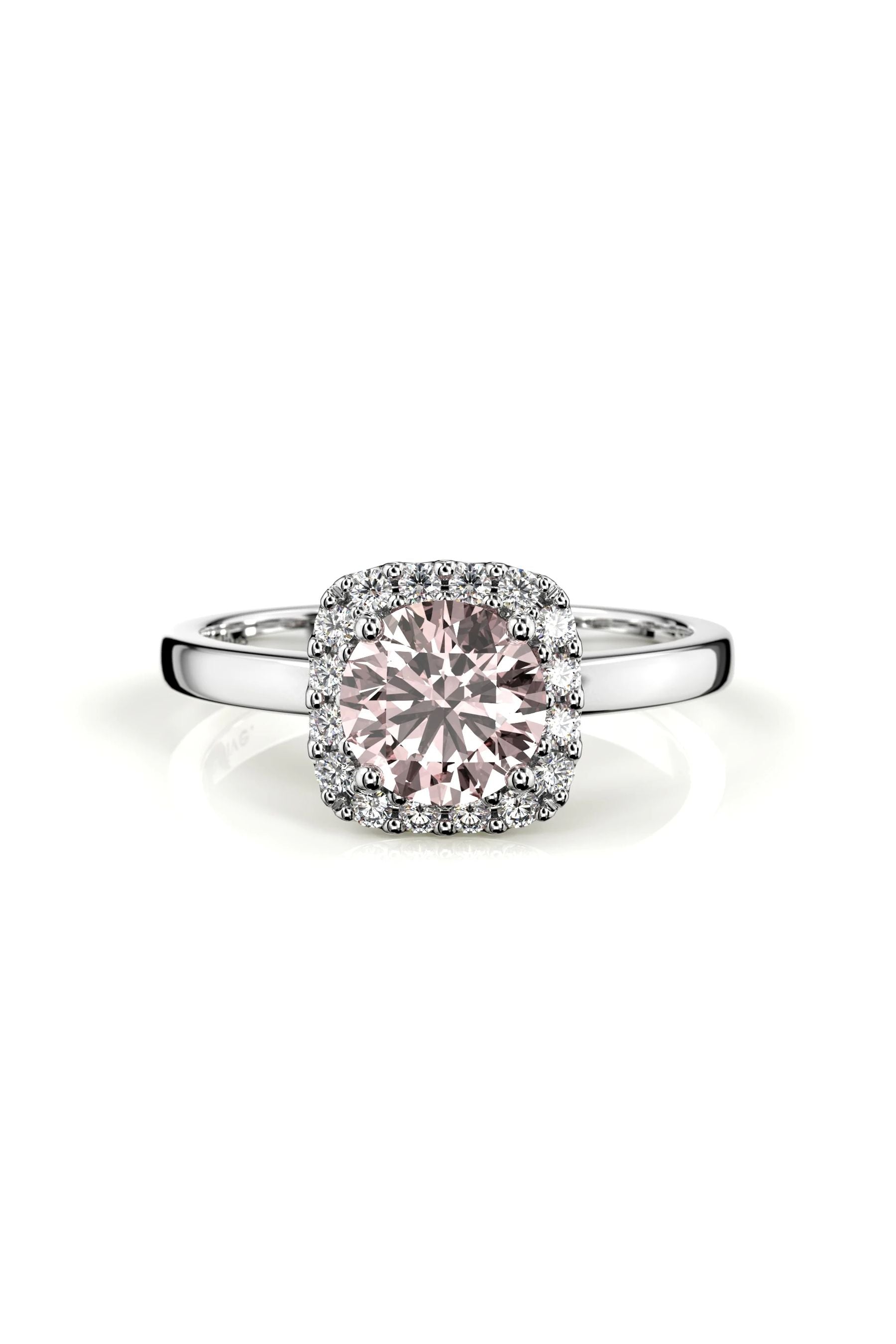Festive Jennifer Halo Morganiitti + 16x0,01ct 15,5