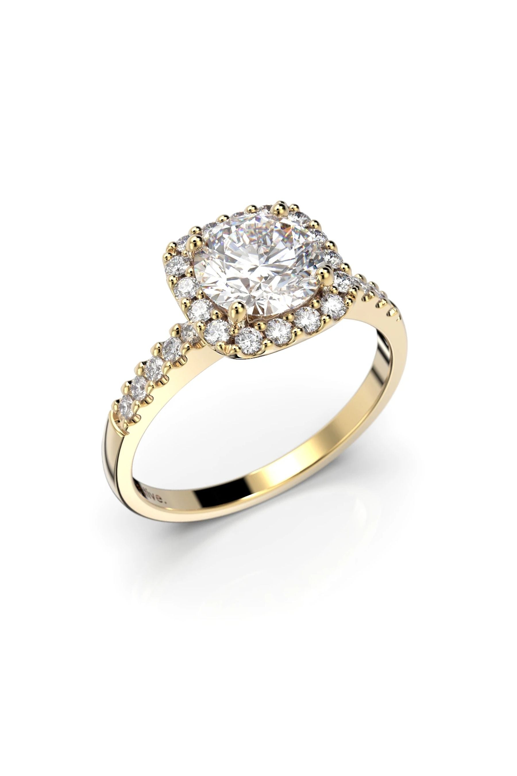 Festive Jennifer Halo Sivukivillä 1,00ct + 26x0,01ct 15,5