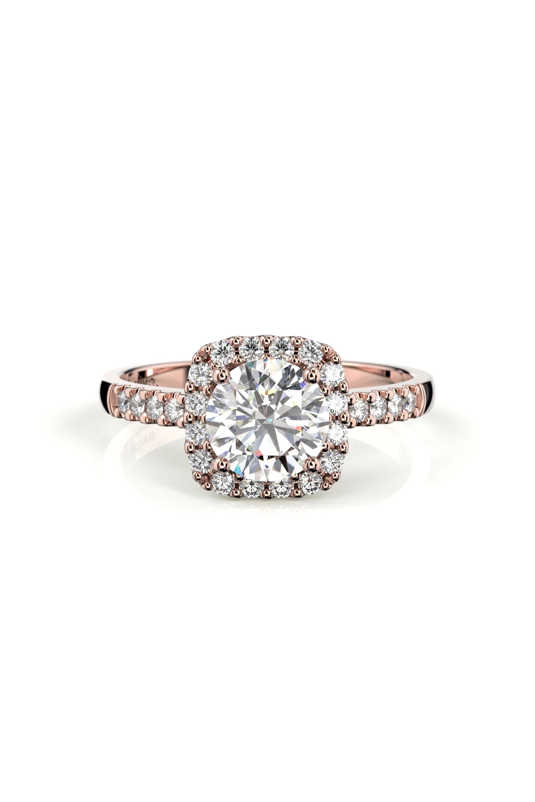 Festive Jennifer Halo Sivukivillä 1,00ct + 26x0,01ct 15,5