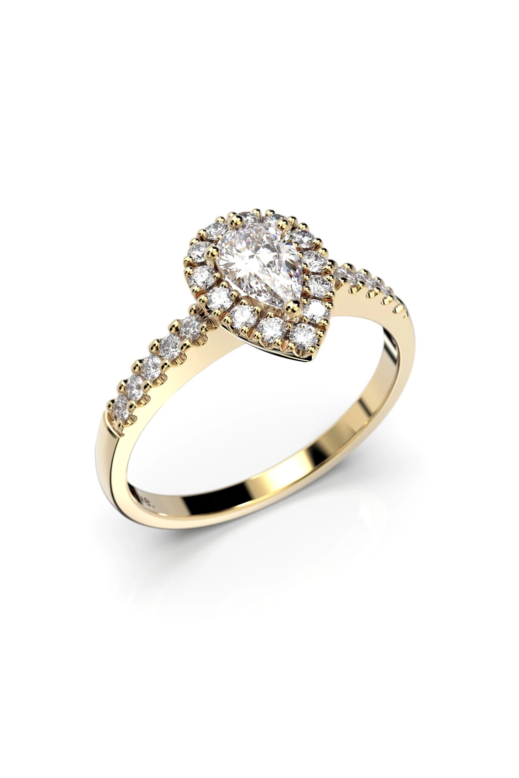 Festive Penelope Halo Sivukivillä 0,30ct + 23x0,01ct 15,5