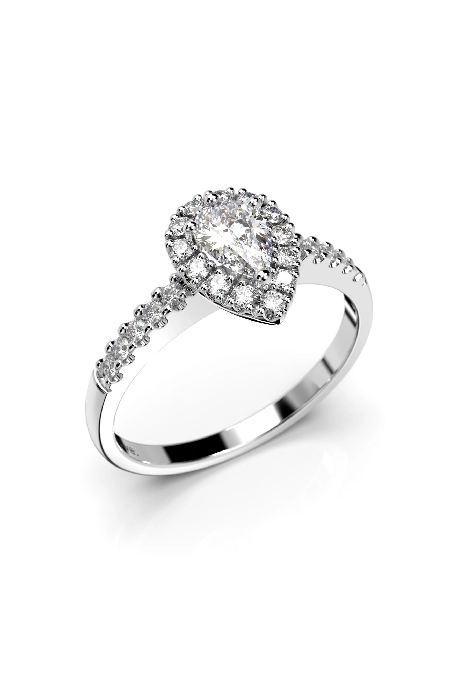 Festive Penelope Halo Sivukivillä 0,30ct + 23x0,01ct 15,5