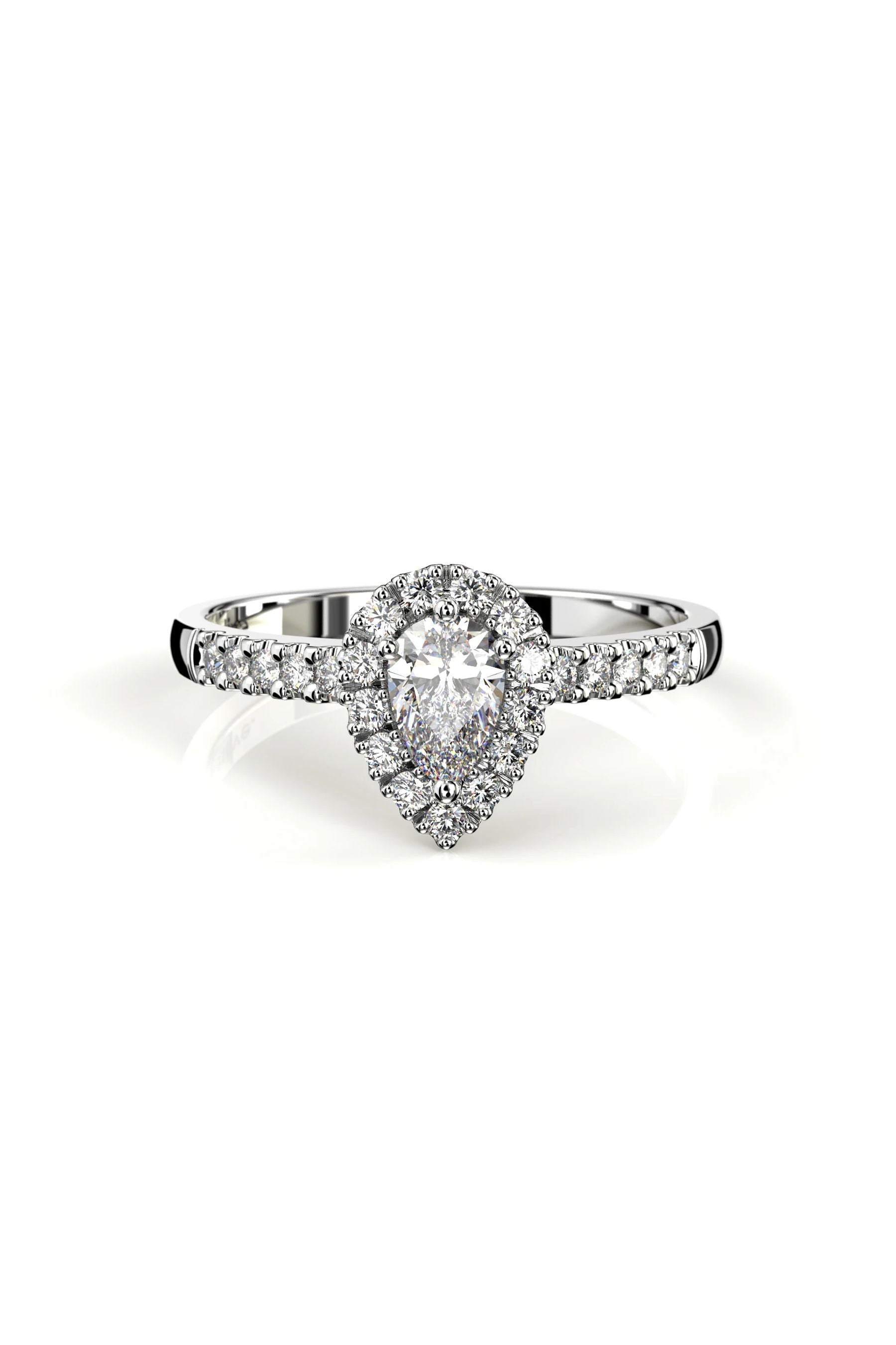 Festive Penelope Halo Sivukivillä 0,30ct + 23x0,01ct 15,5