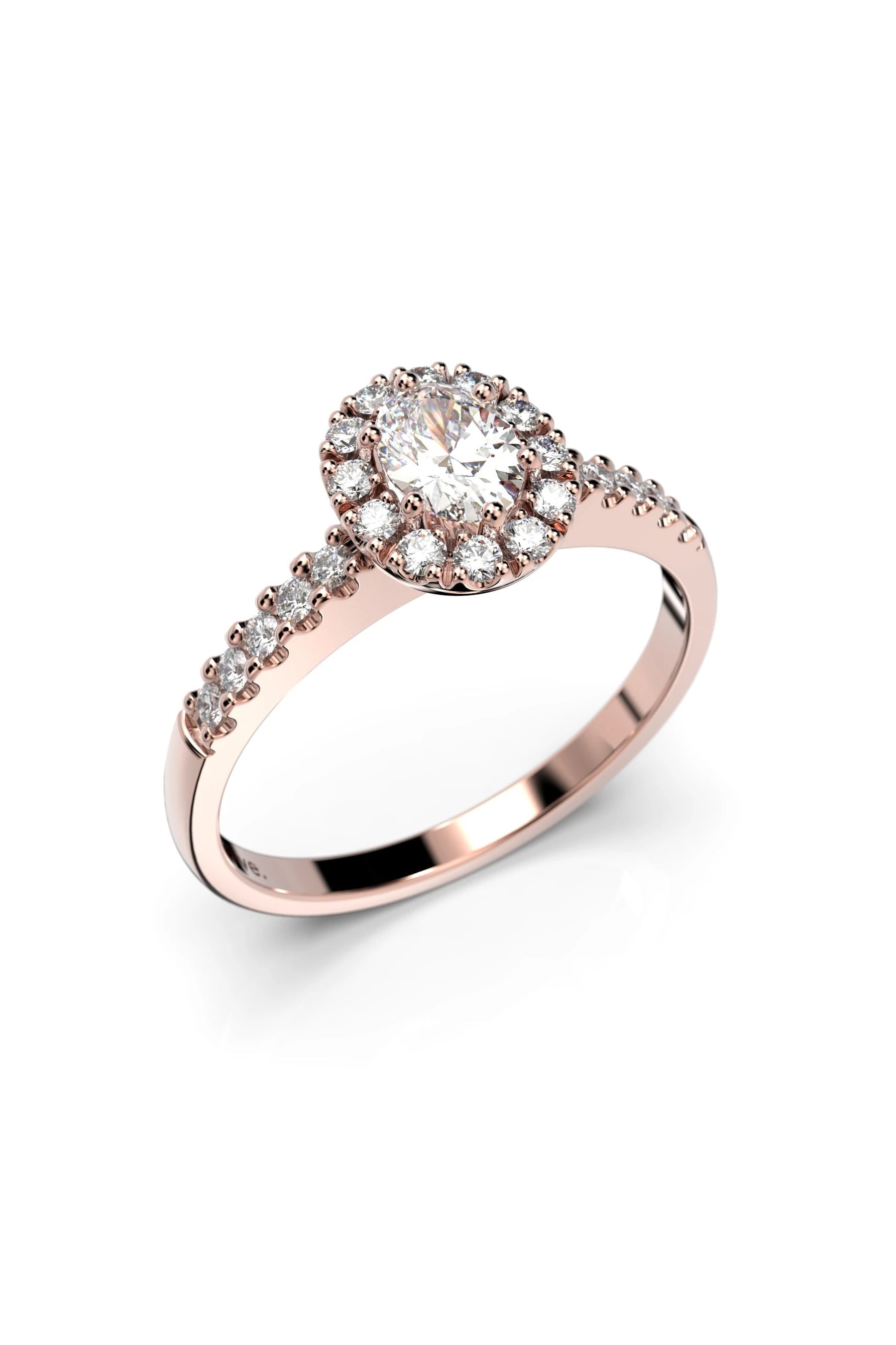 Festive Veronica Halo Sivukivillä 0,30ct + 22x0,01ct 15,5