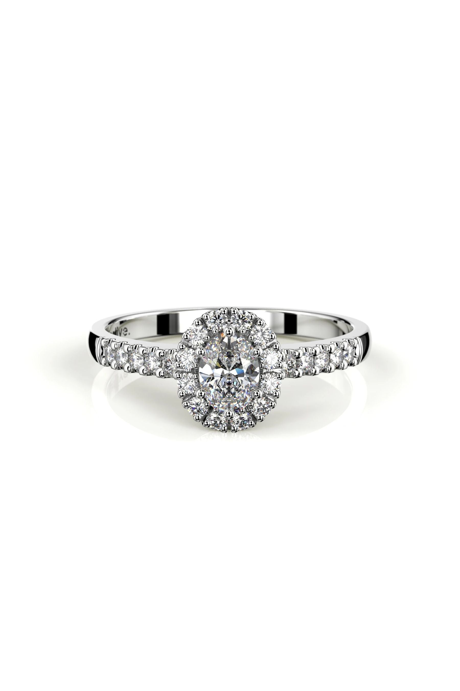 Festive Veronica Halo Sivukivillä 0,30ct + 22x0,01ct 15,5