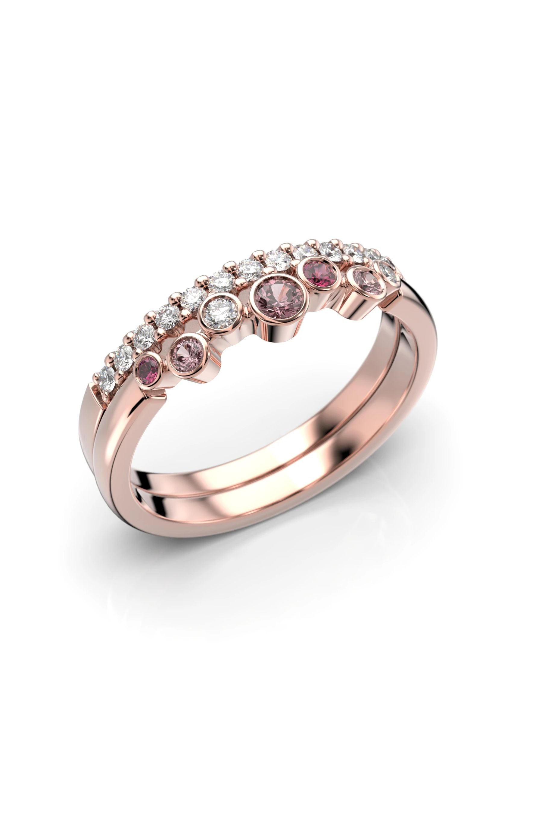 Festive Drop Pink 0,02ct + 0,01ct + Pinkki Safiiri + Rubiini 15,5