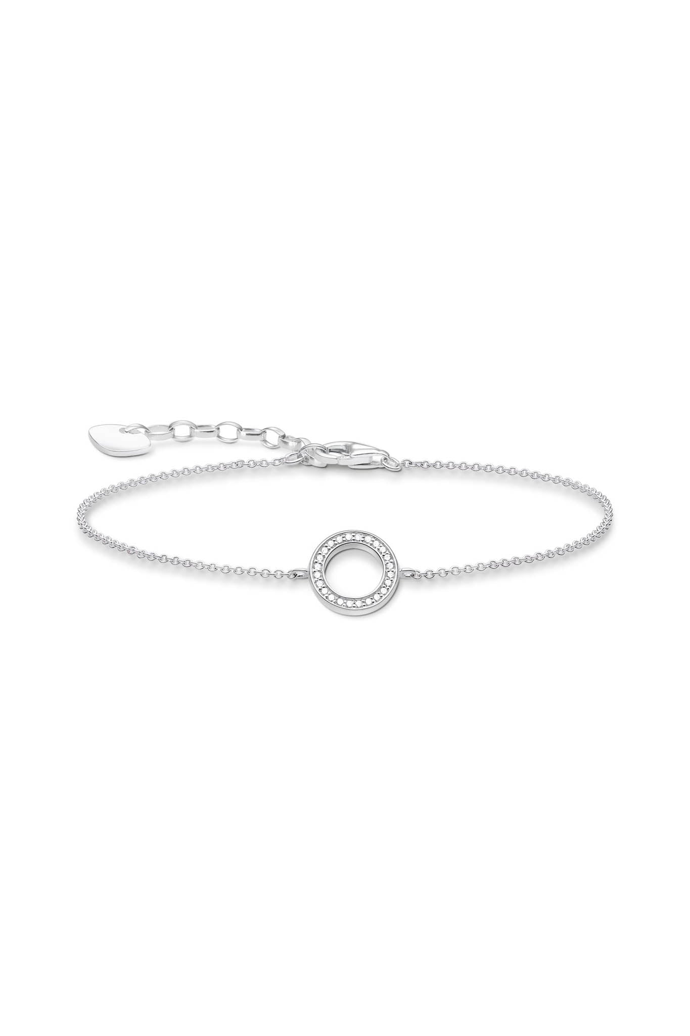 Thomas Sabo Circle hopeinen rannekoru Säädettävä:16/19cm