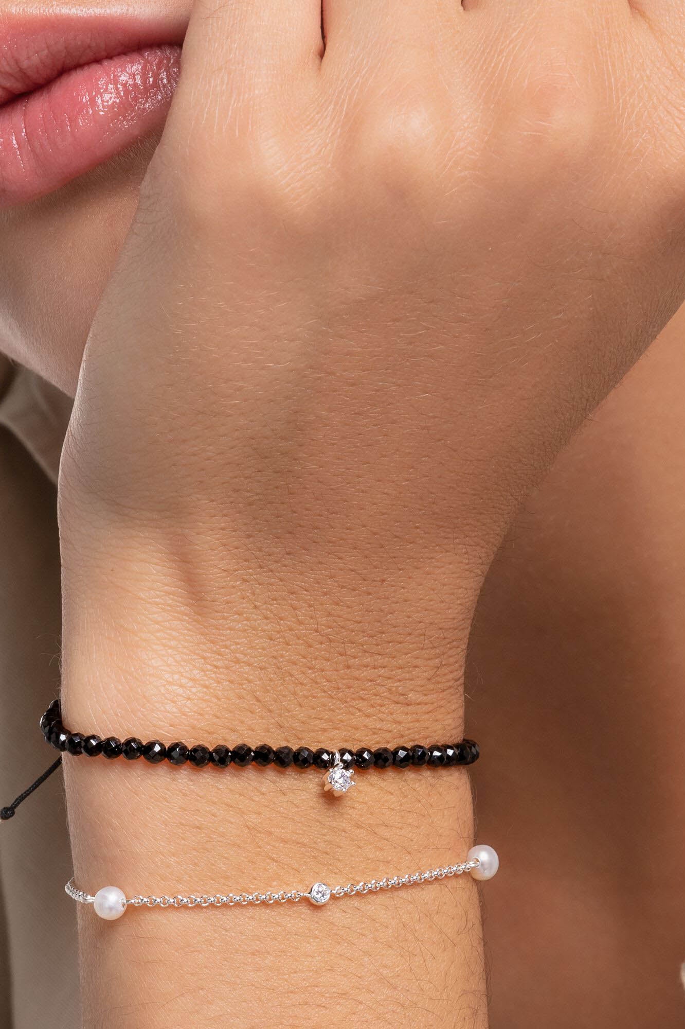 Thomas Sabo Helmet ja zirkoniat hopeinen rannekoru Säädettävä:16/19cm