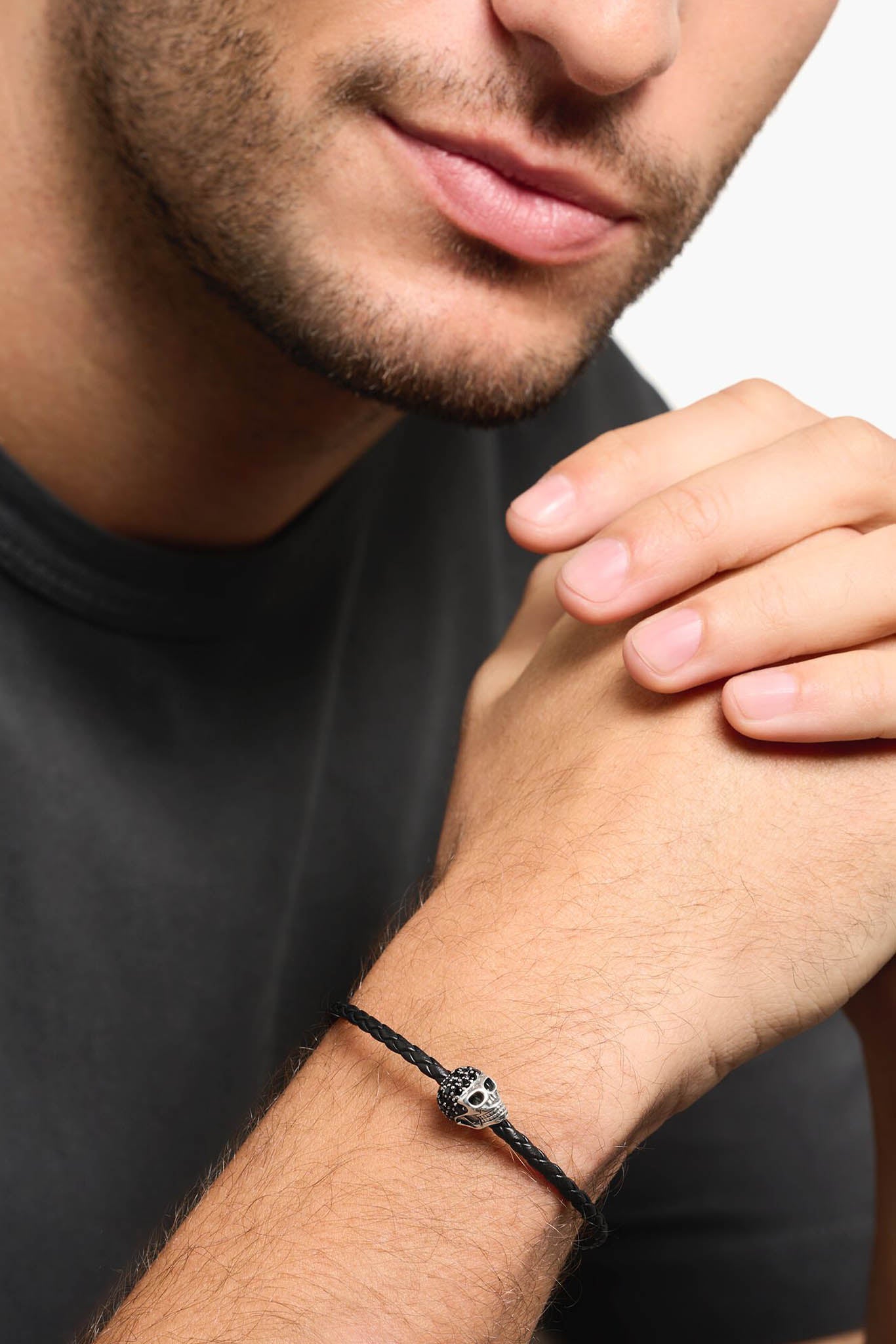 Thomas Sabo Skull Bracelet Black nilkkaketju 19cm