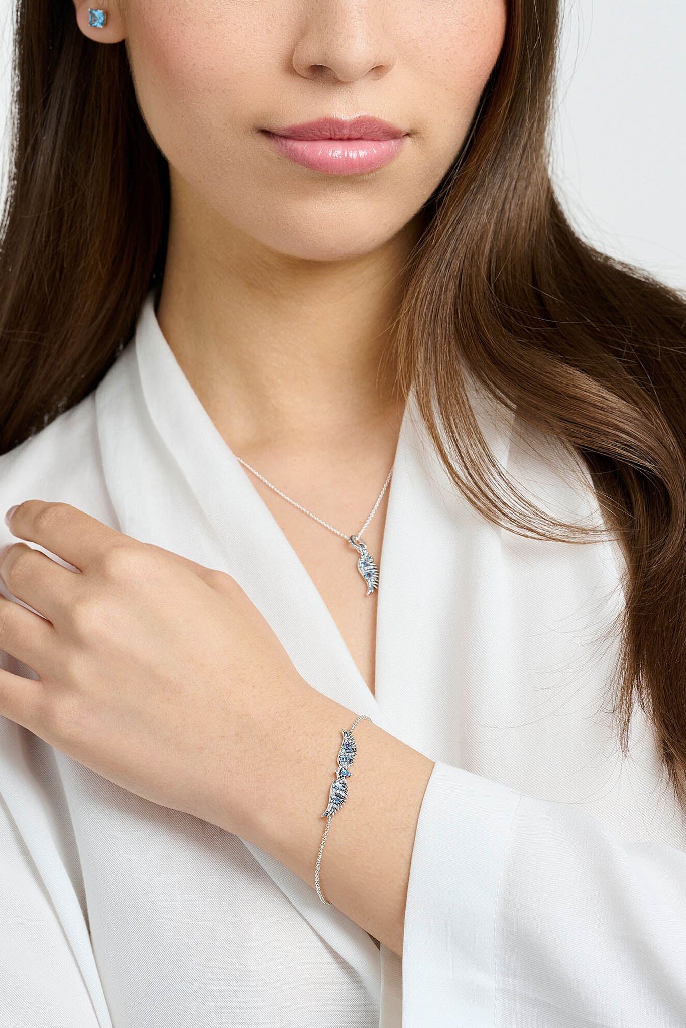 Thomas Sabo Phoenix Wing Blue Stones rannekoru Säädettävä:16/19cm