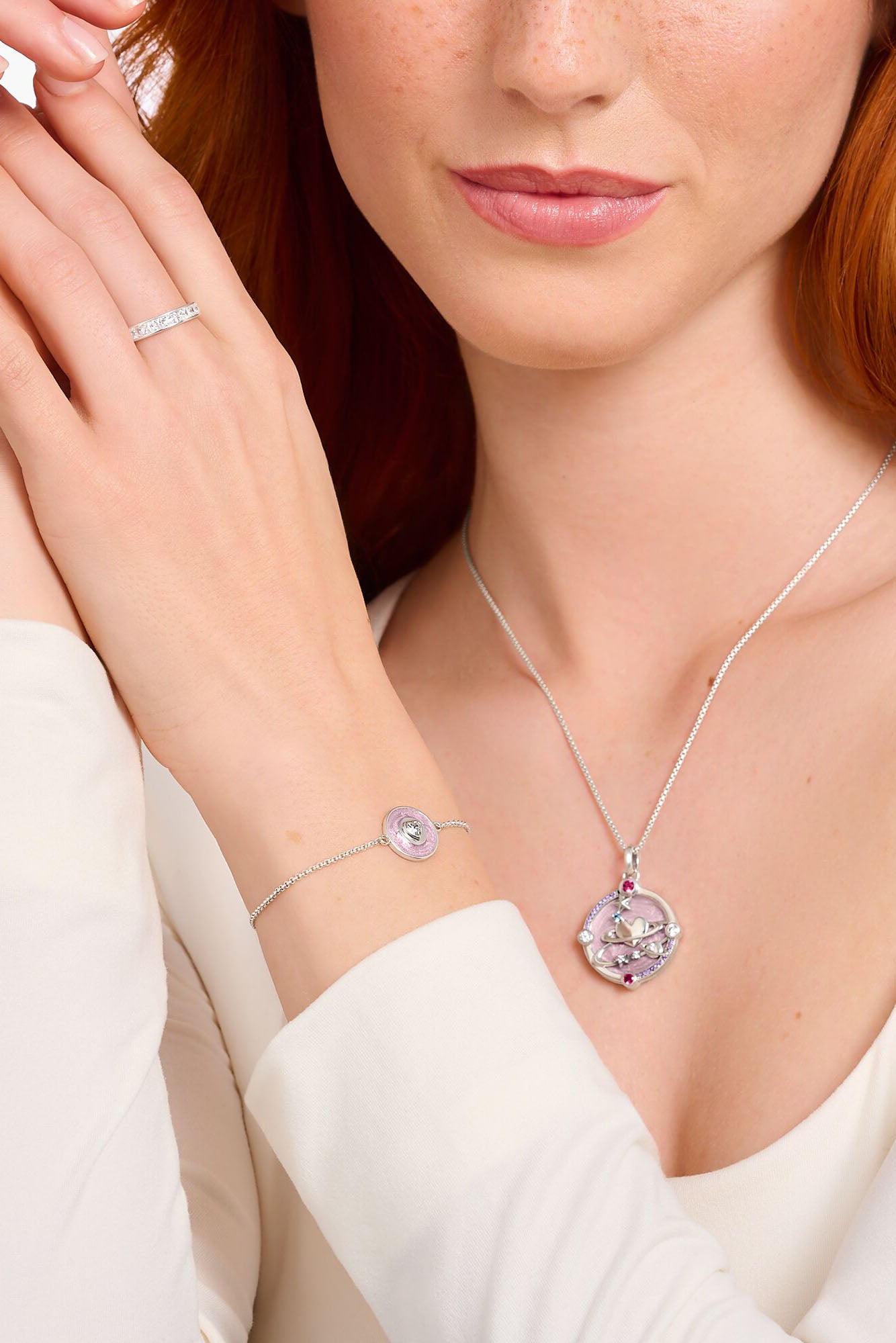 Thomas Sabo Love pinkki hopeinen rannekoru