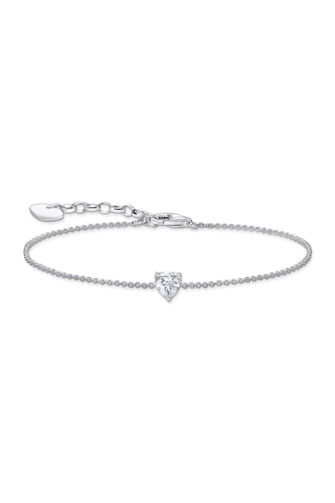Thomas Sabo Heart White Zirconia hopeinen rannekoru