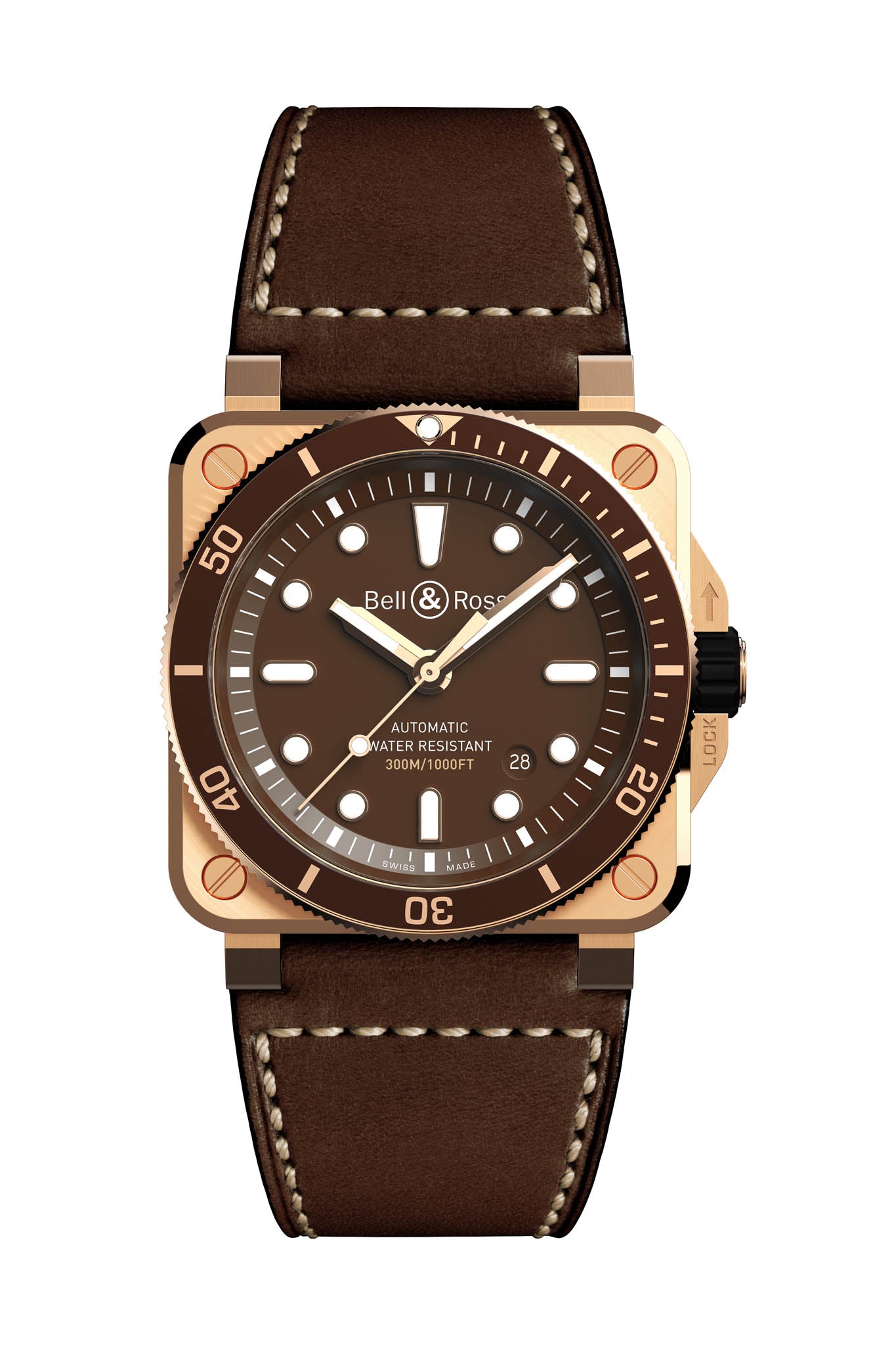 Bell & Ross BR 03-92 Diver Brown Bronze rannekello Default Title