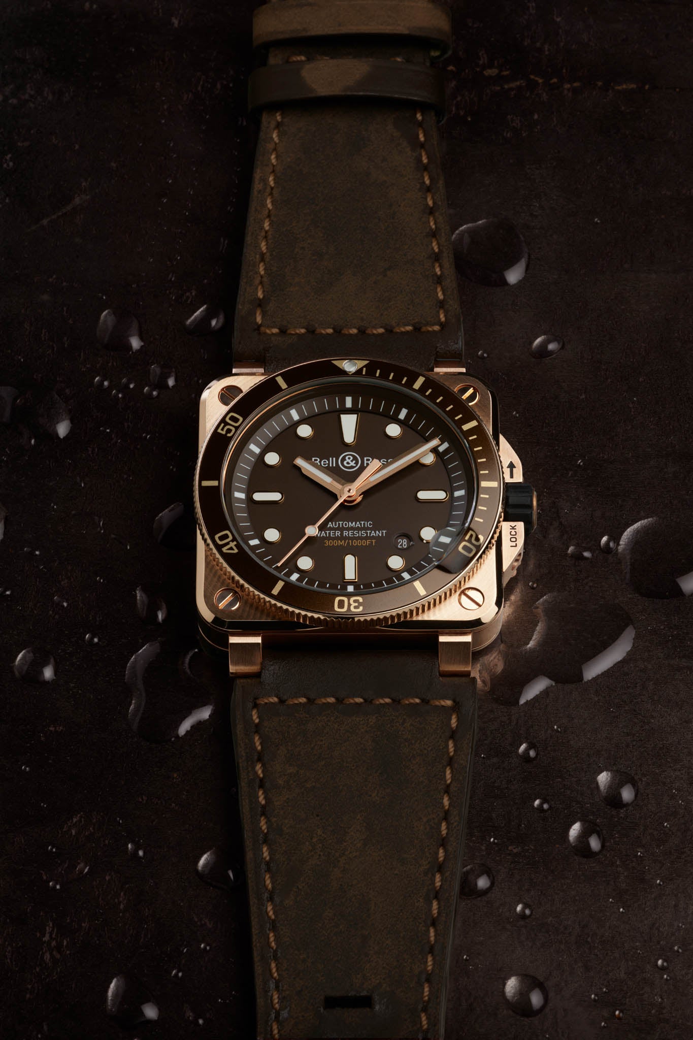 Bell & Ross BR 03-92 Diver Brown Bronze rannekello Default Title