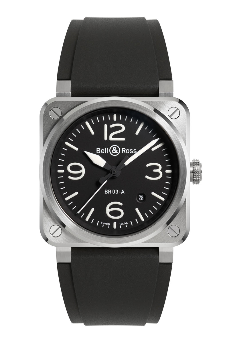 Bell & Ross BR 03-A Black Steel rannekello BR03A-BL-ST/SRB tuotekuva