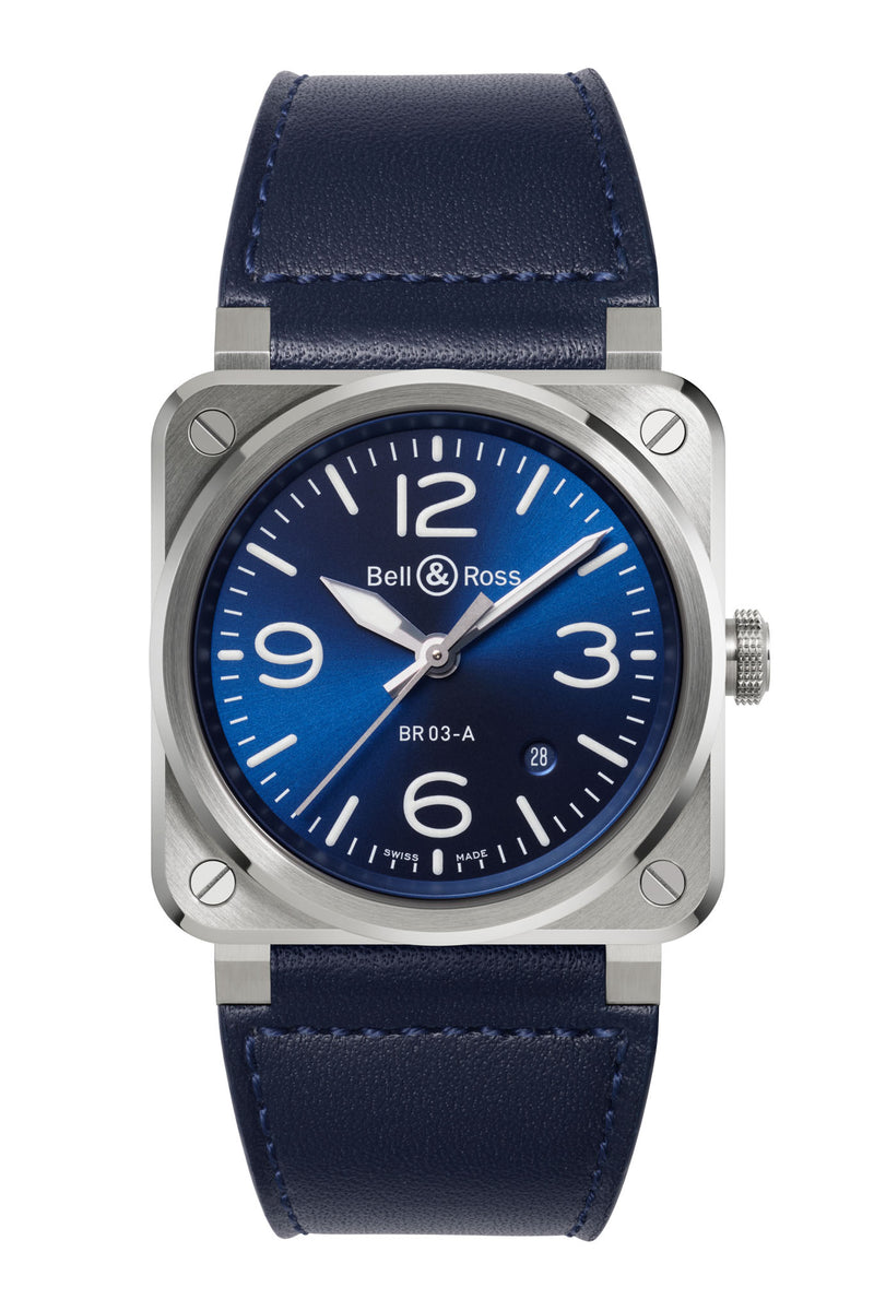 Bell & Ross BR 03-A Blue Steel rannekello BR03A-BLU-ST/SCA tuotekuva