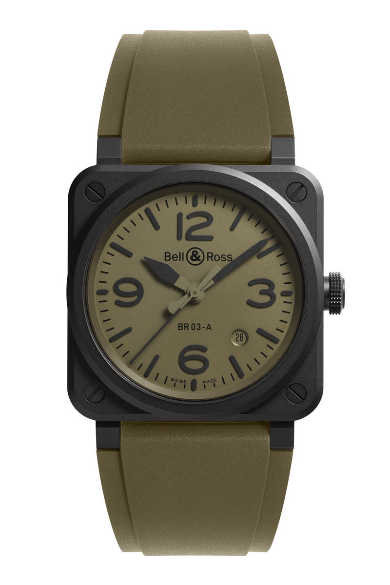 Bell & Ross BR 03-A Military Ceramic rannekello BR03A-MIL-CE/SRB tuotekuva