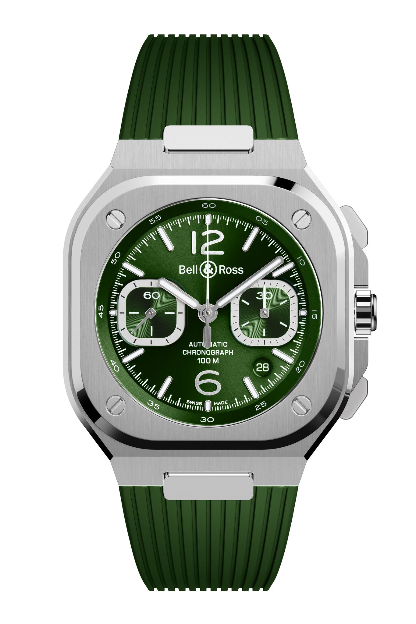 Bell & Ross BR 05 Chrono Green Steel rannekello