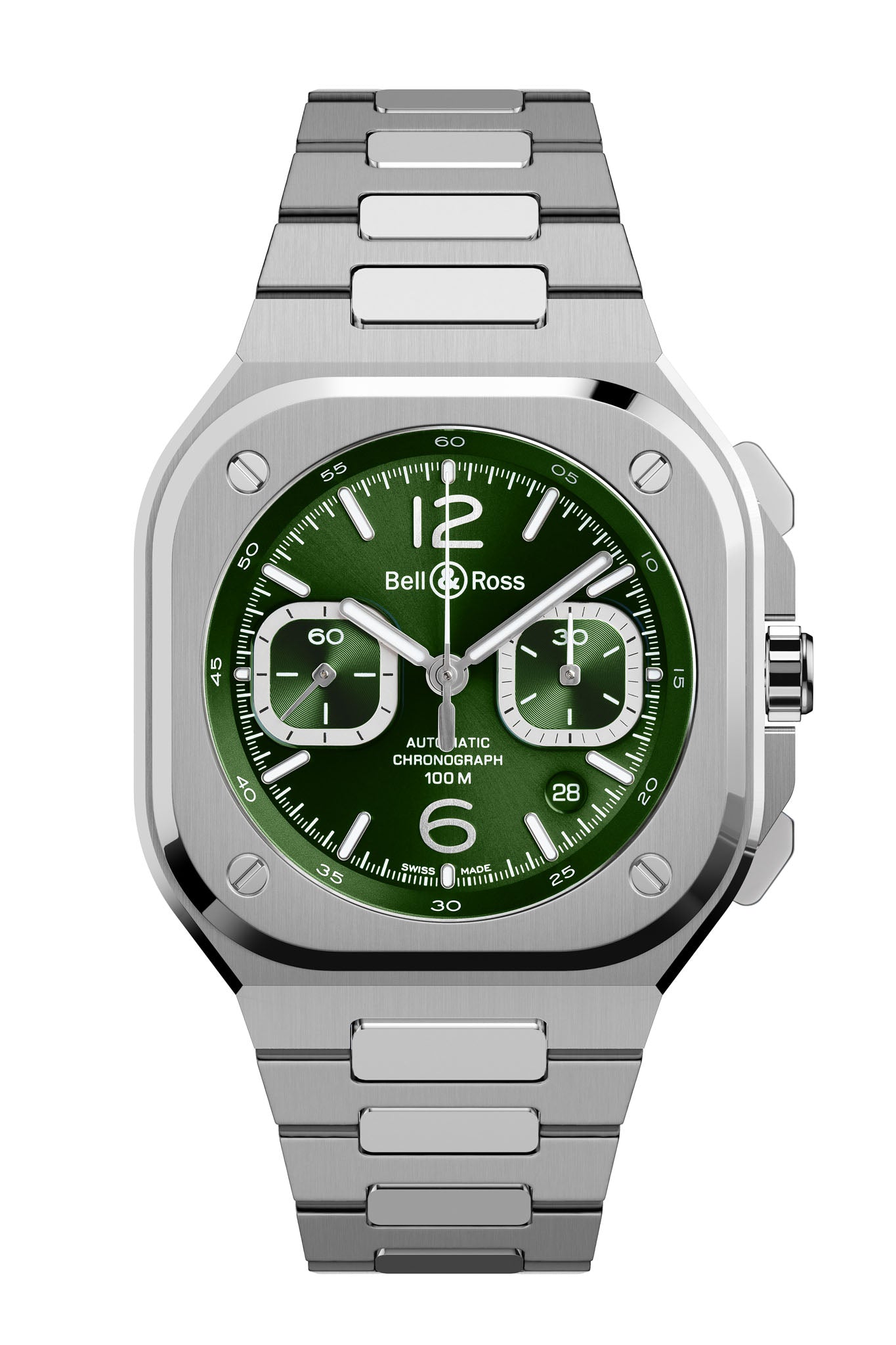 Bell & Ross BR 05 Chrono Green Steel rannekello