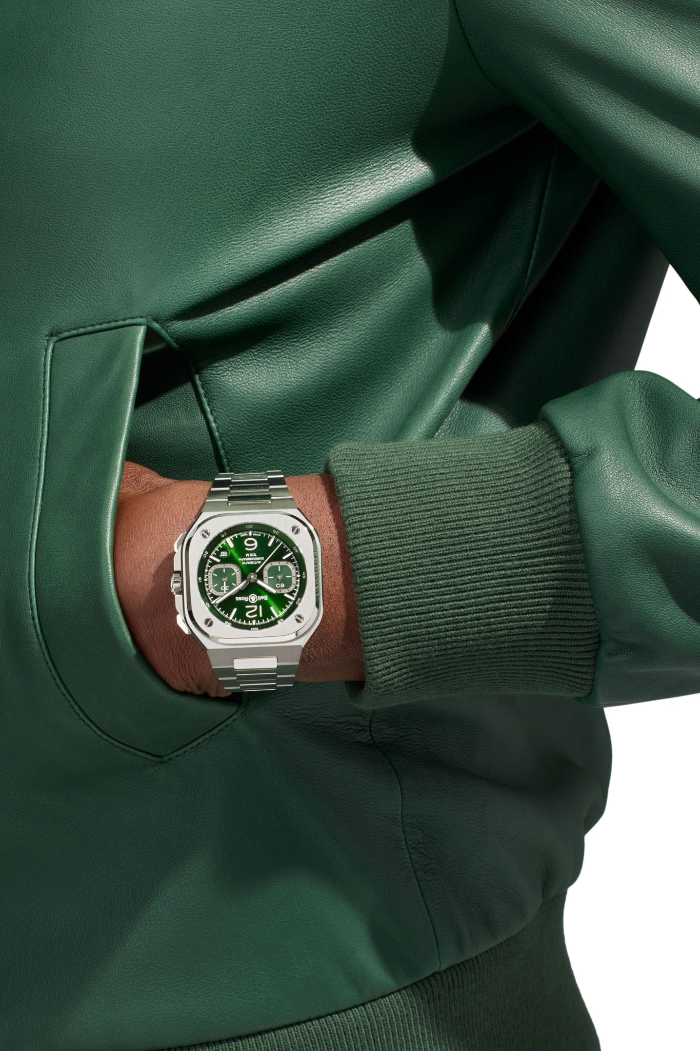 Bell & Ross BR 05 Chrono Green Steel rannekello