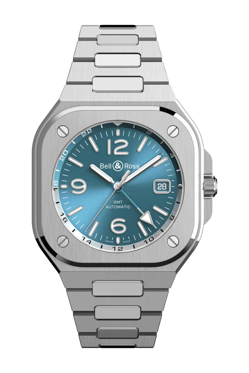 Bell & Ross BR 05 GMT Sky Blue rannekello BR05G-PB-ST-SST tuotekuva