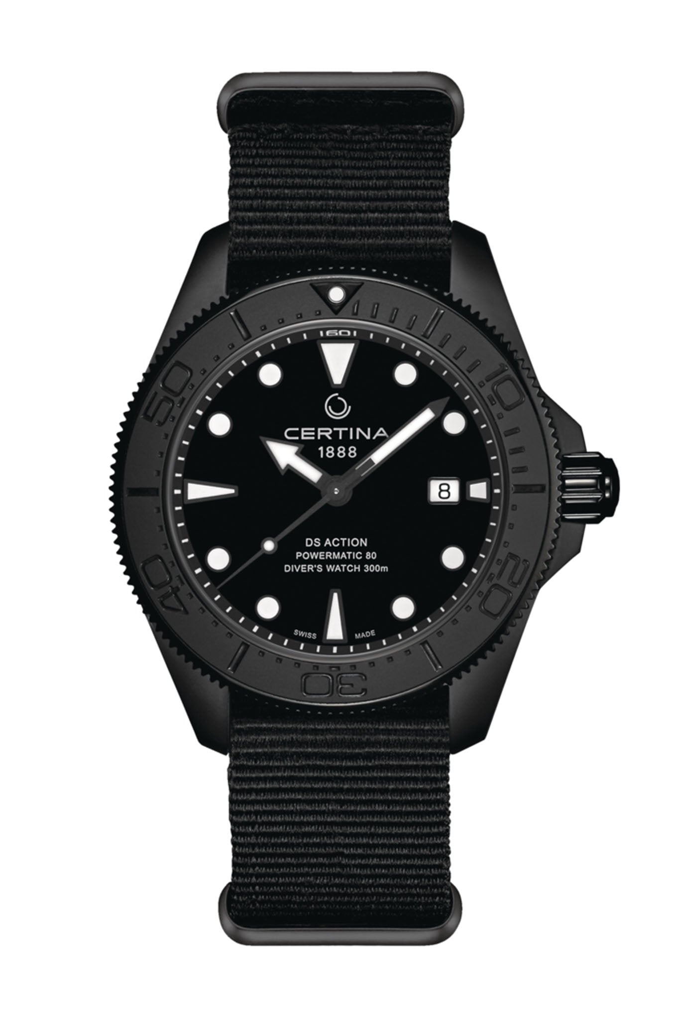 Certina DS Action Diver Black rannekello