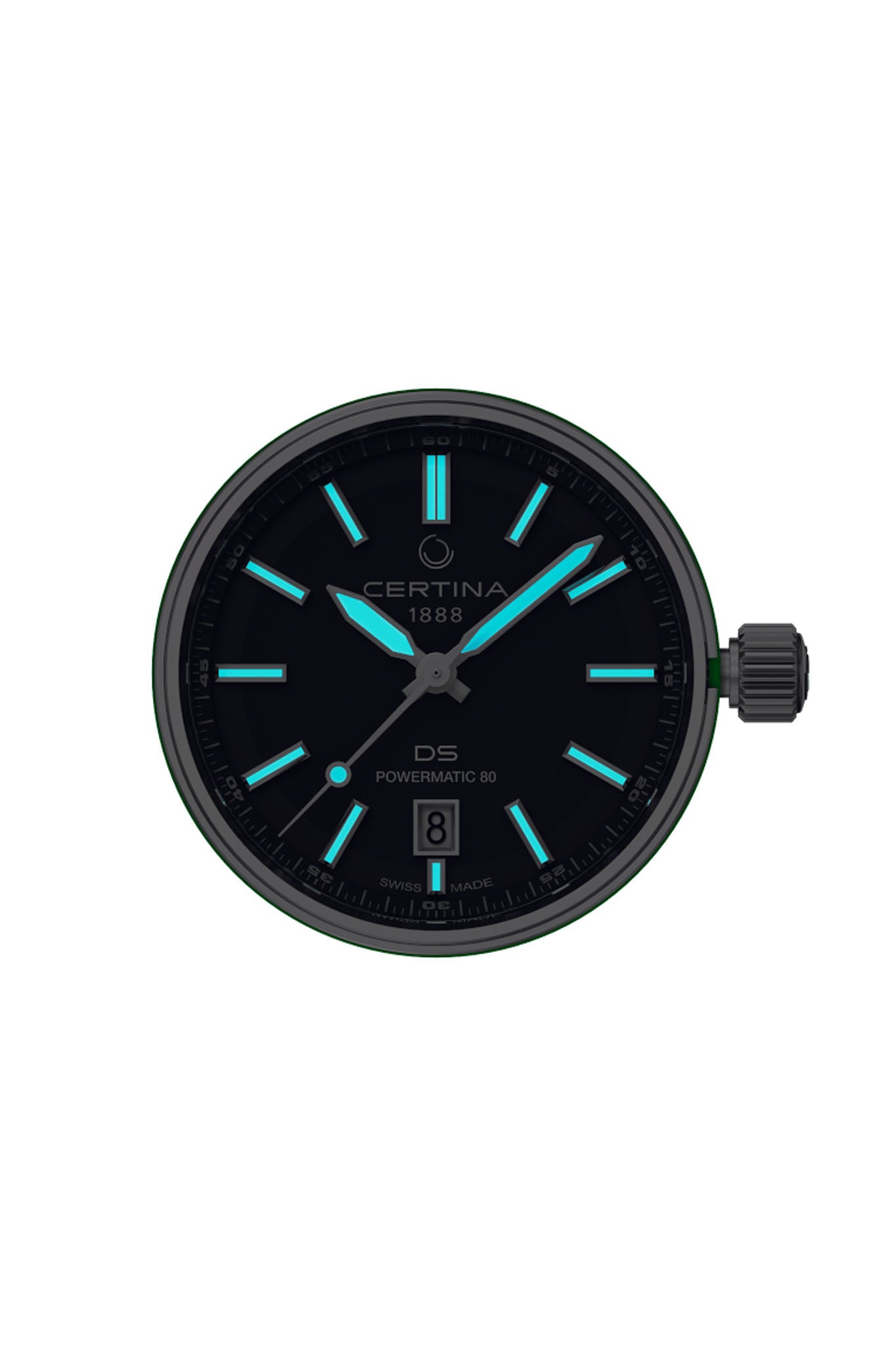 Certina DS+ Watchhead, Steel, musta kellotaulu Default Title