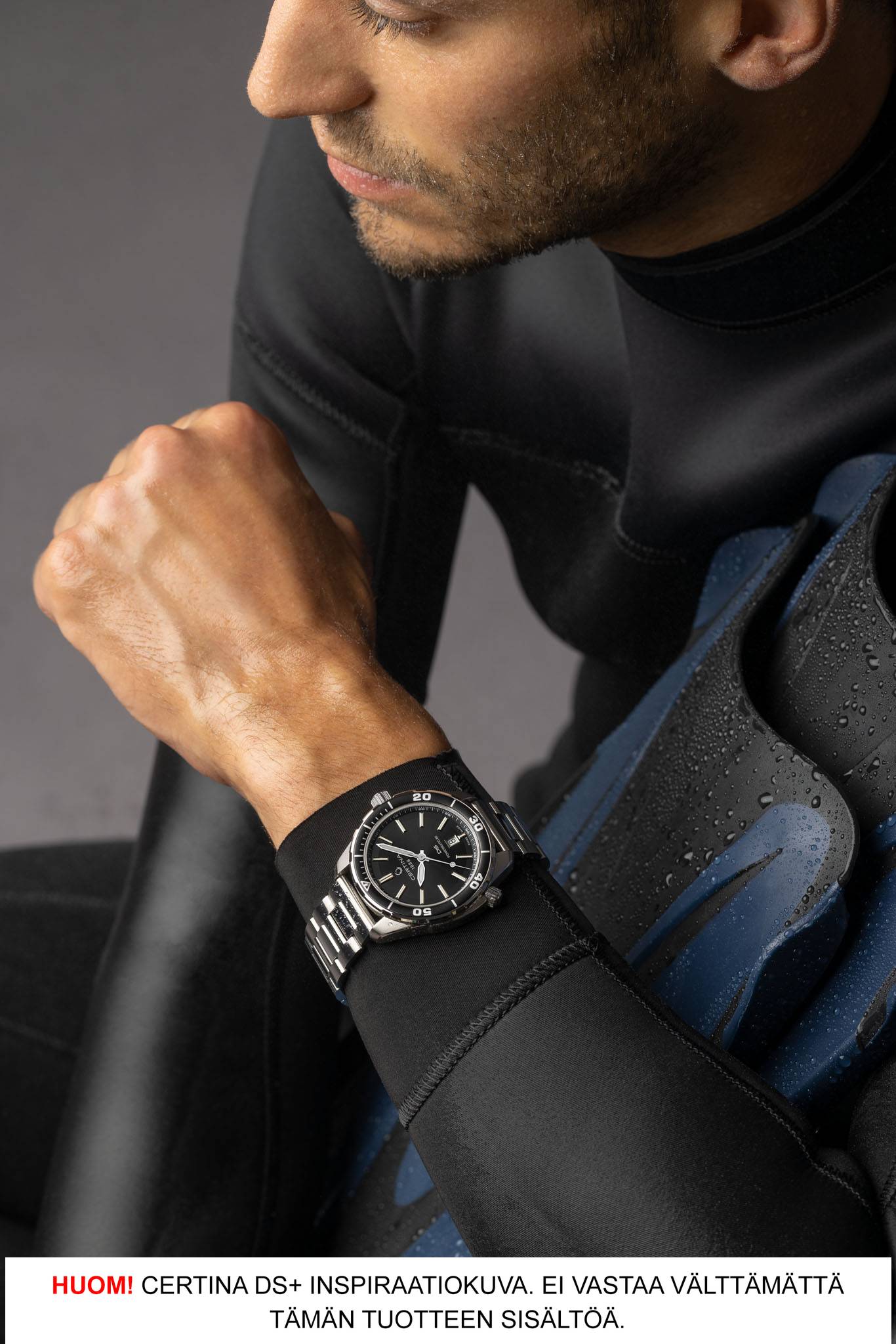 Certina DS+ Watchhead, Steel, musta kellotaulu Default Title