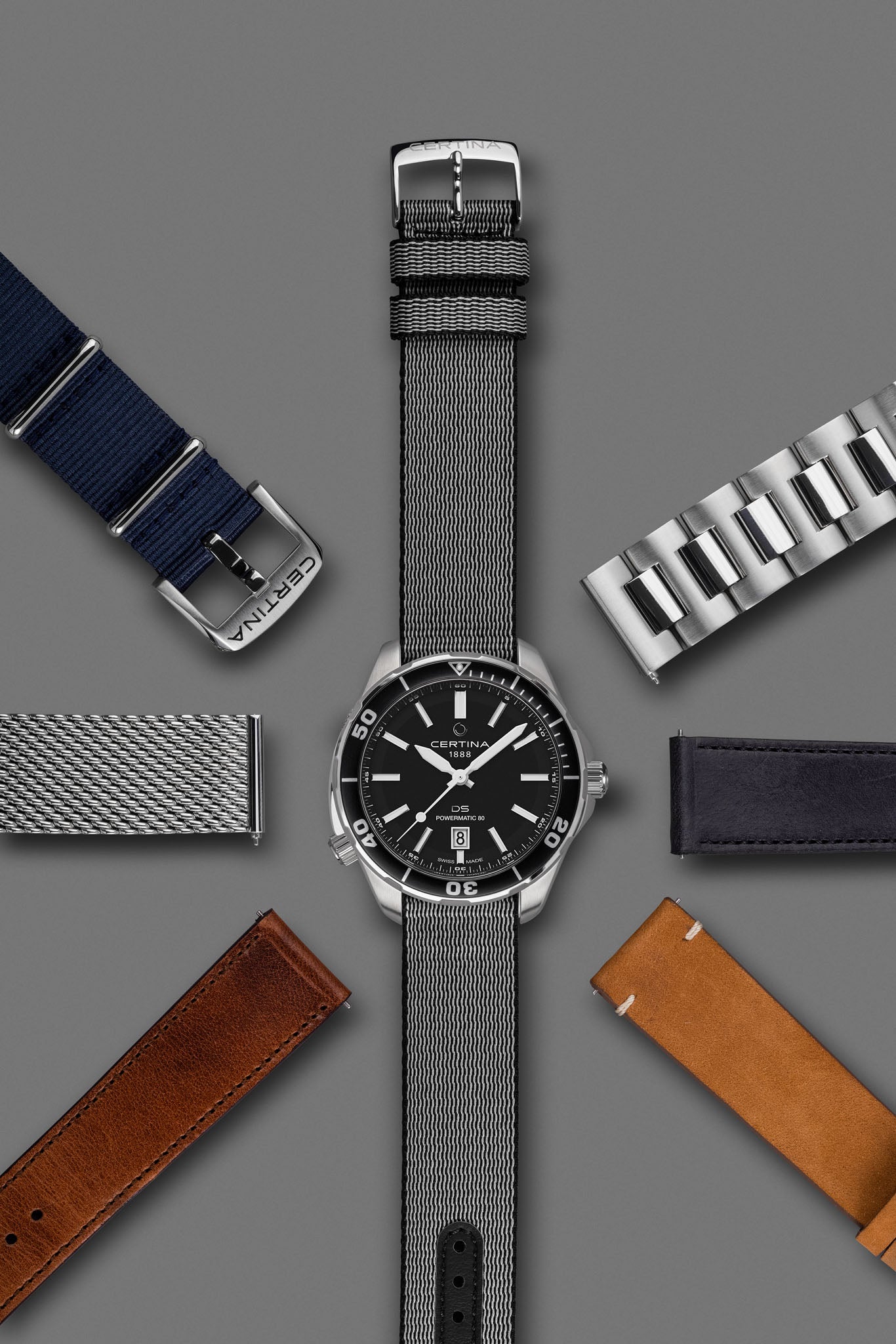 Certina DS+ vaaleanruskea heritage nahkaranneke Default Title