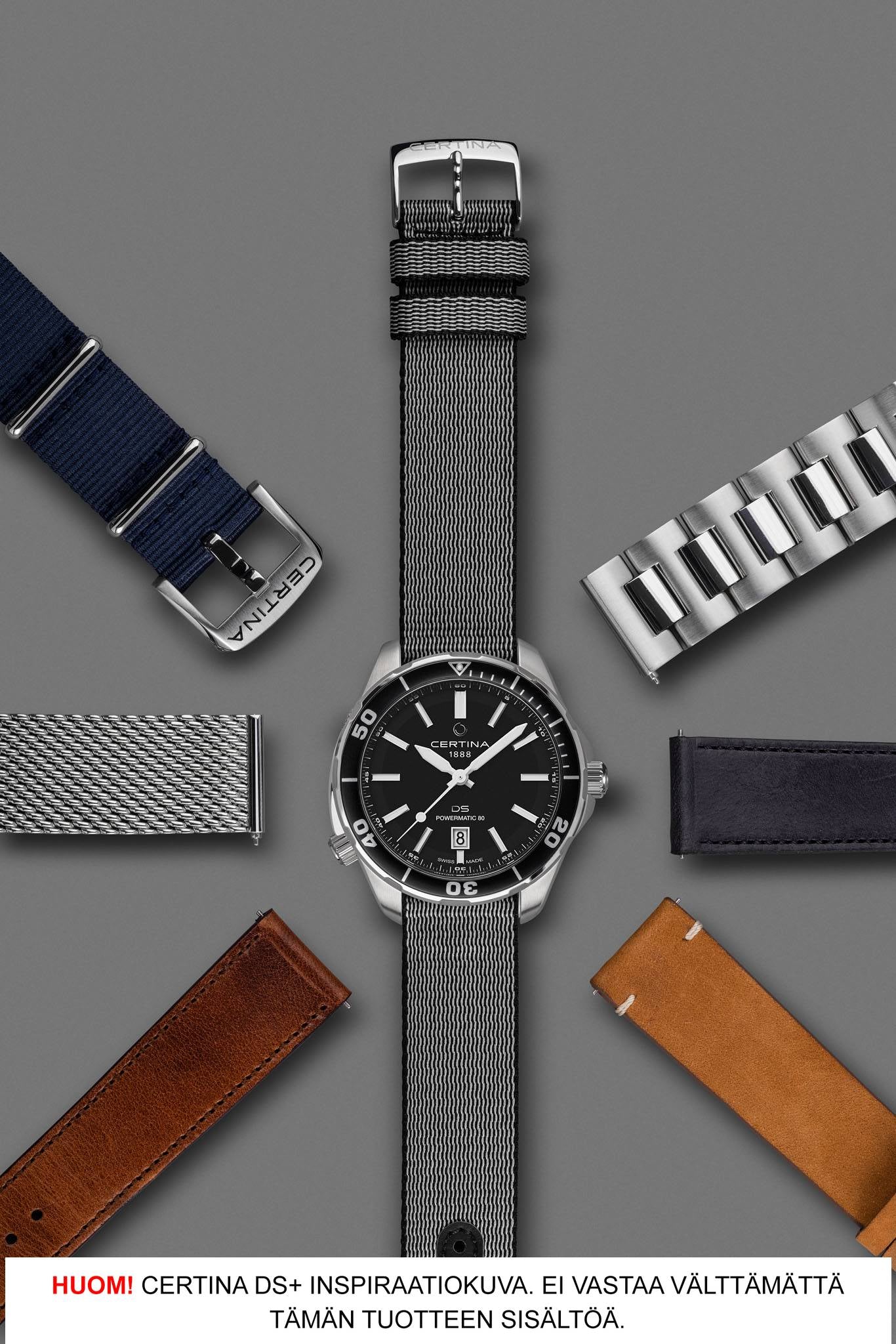 Certina DS+ harmaa tekstiiliranneke tide Default Title