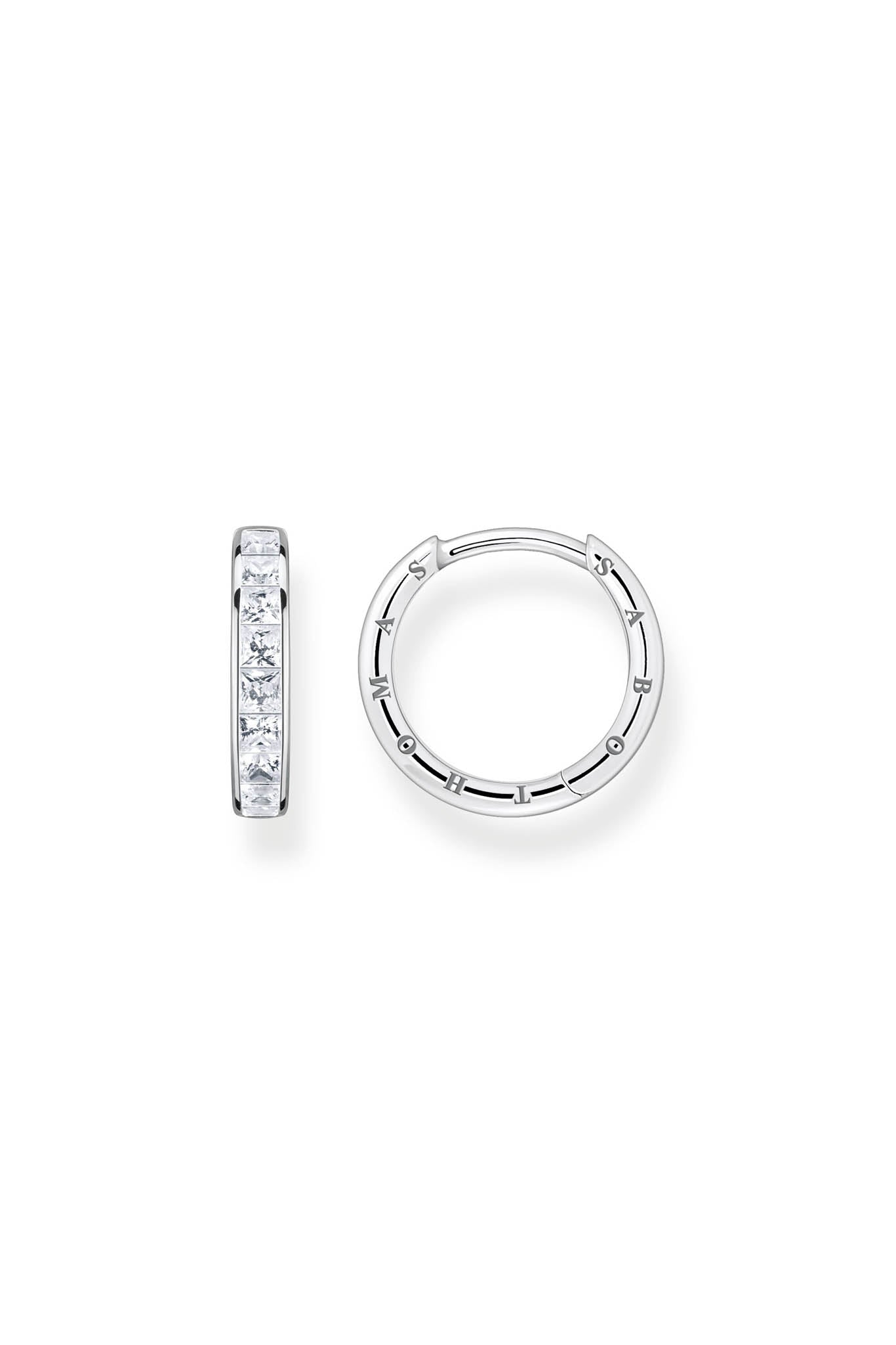 Thomas Sabo White pave hopeiset korvarenkaat Default Title