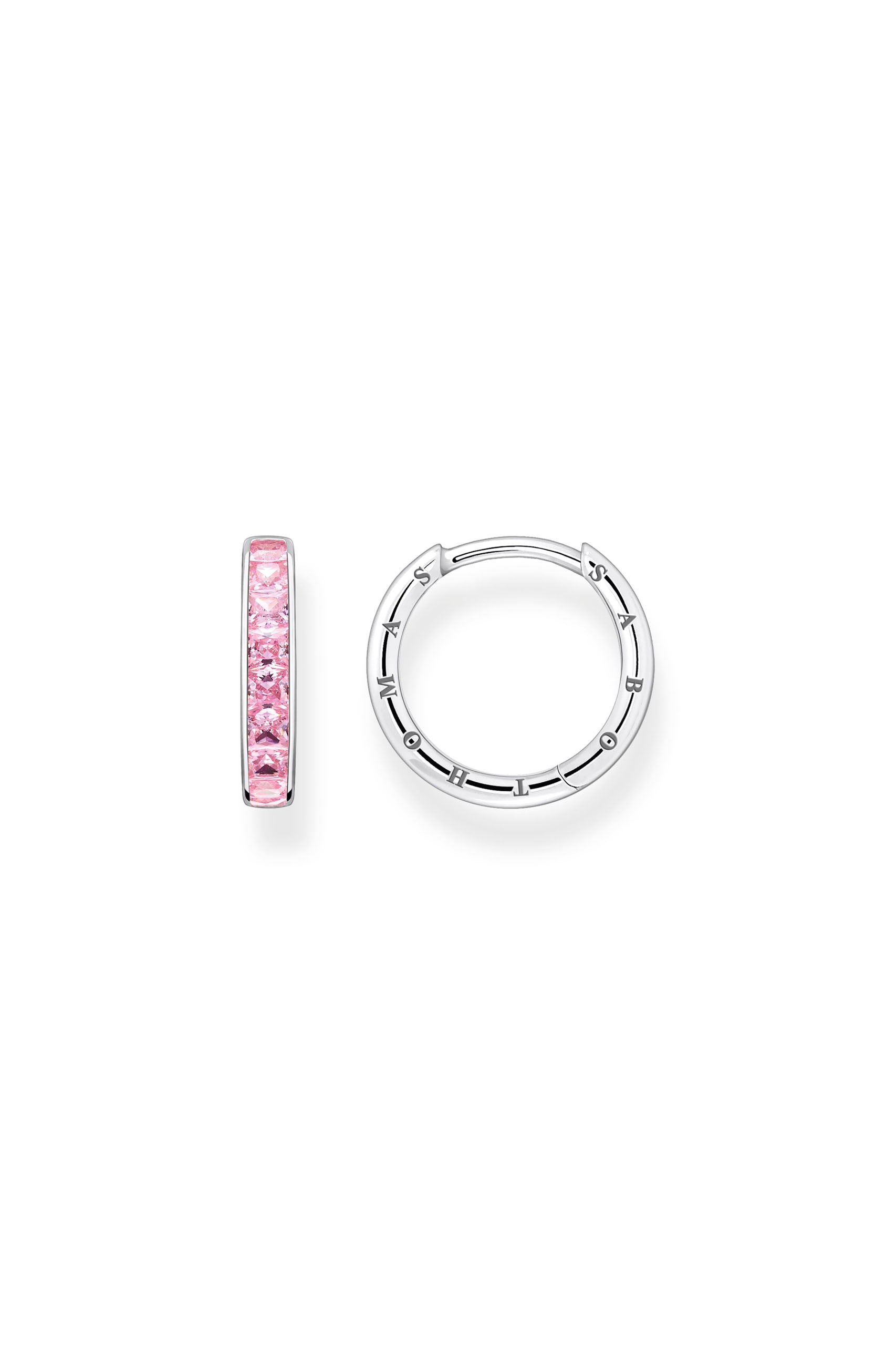 Thomas Sabo Hoop Circles pink stones hopeiset korvakorut Default Title