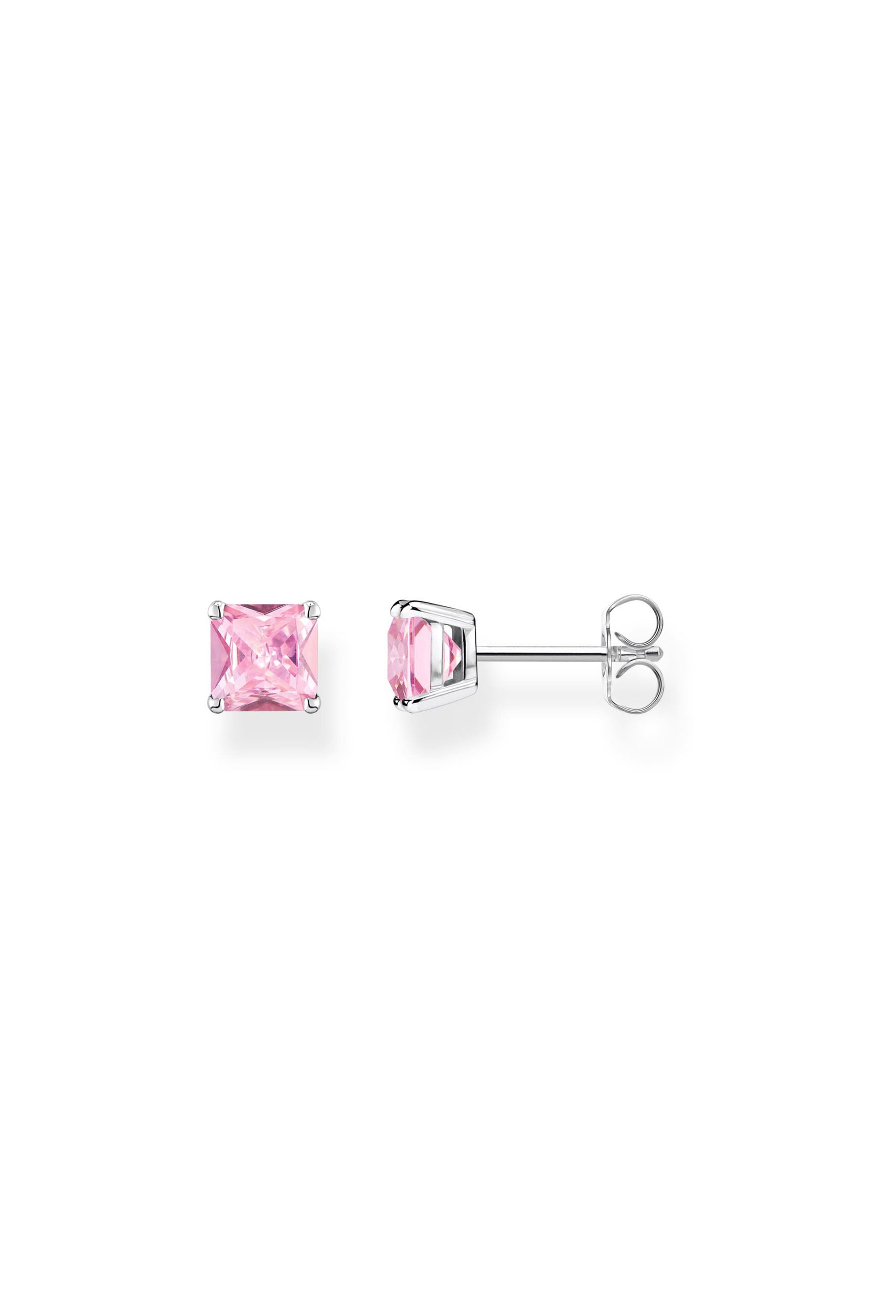 Thomas Sabo Pink stone hopeiset korvakorut Default Title