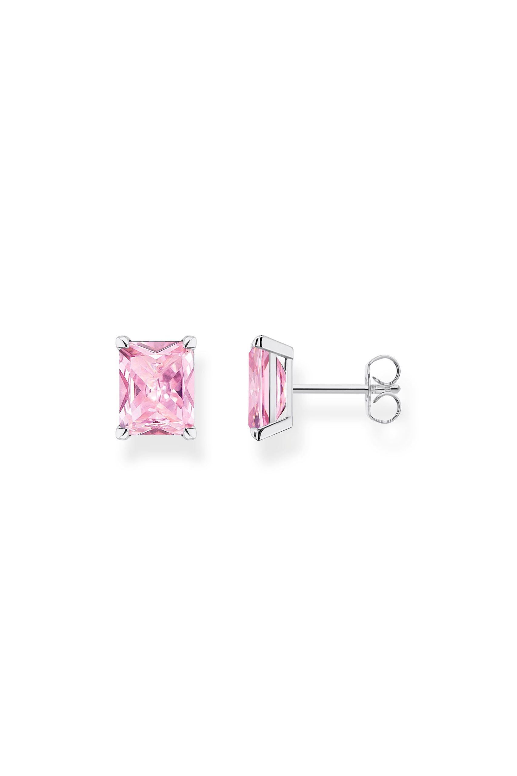 Thomas Sabo Pink stone hopeiset korvakorut Default Title